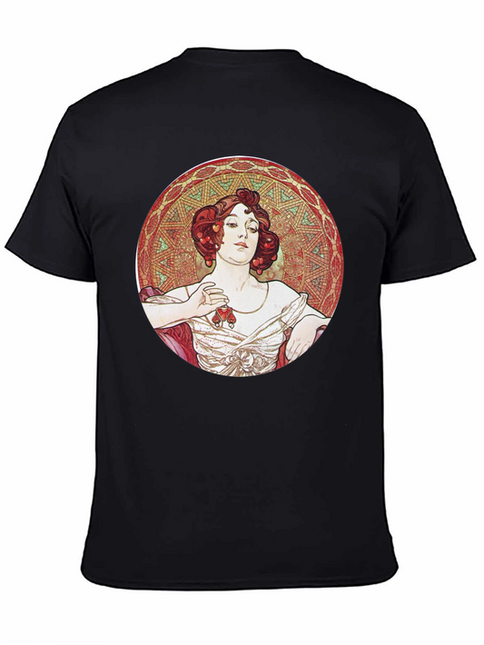 Art Nouveau Lady Graphic Tee - Black