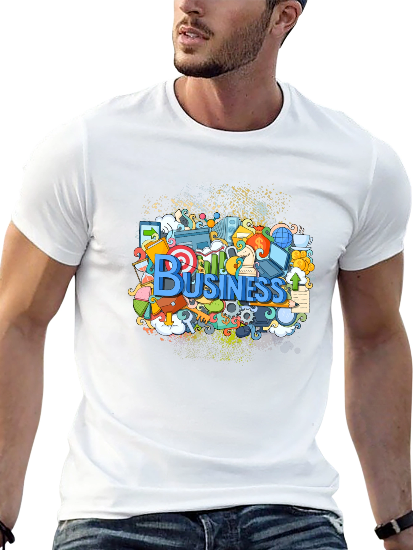 Business Doodle Graphic T-Shirt