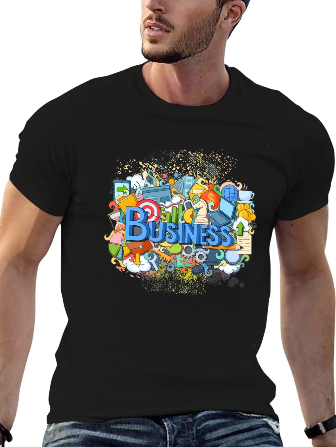 Business Doodle Graphic T-Shirt