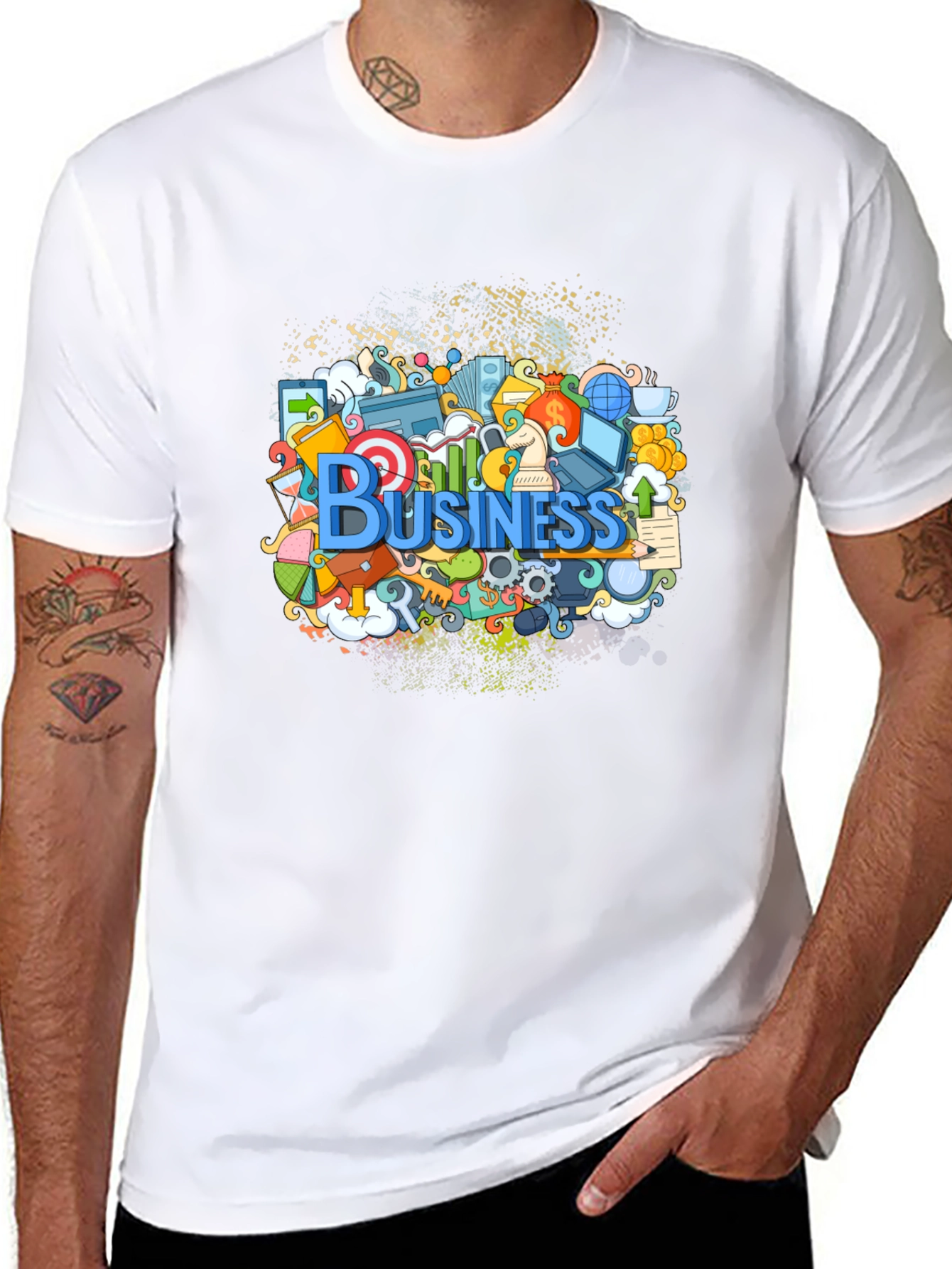 Business Doodle Graphic T-Shirt