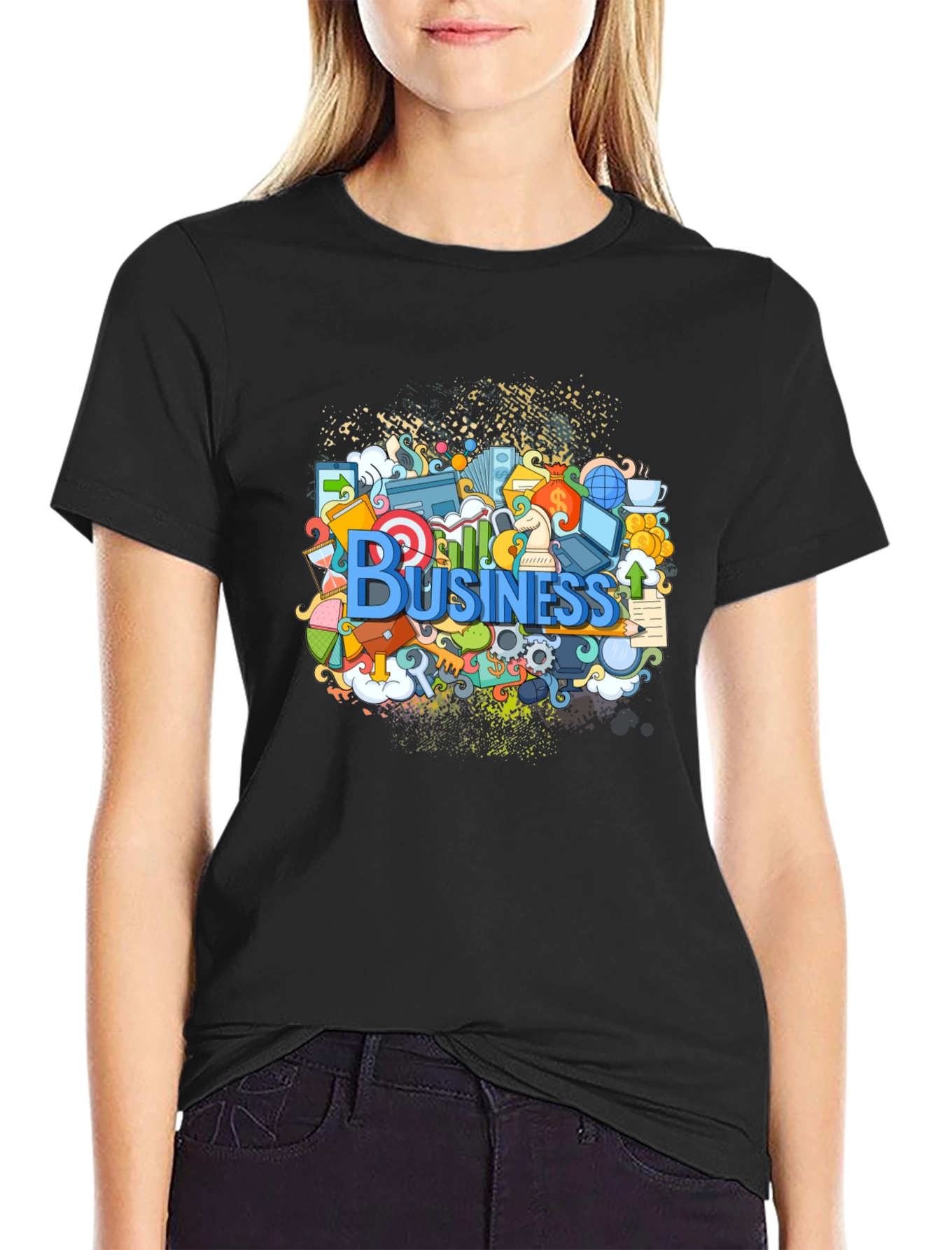 Business Doodle Graphic T-Shirt