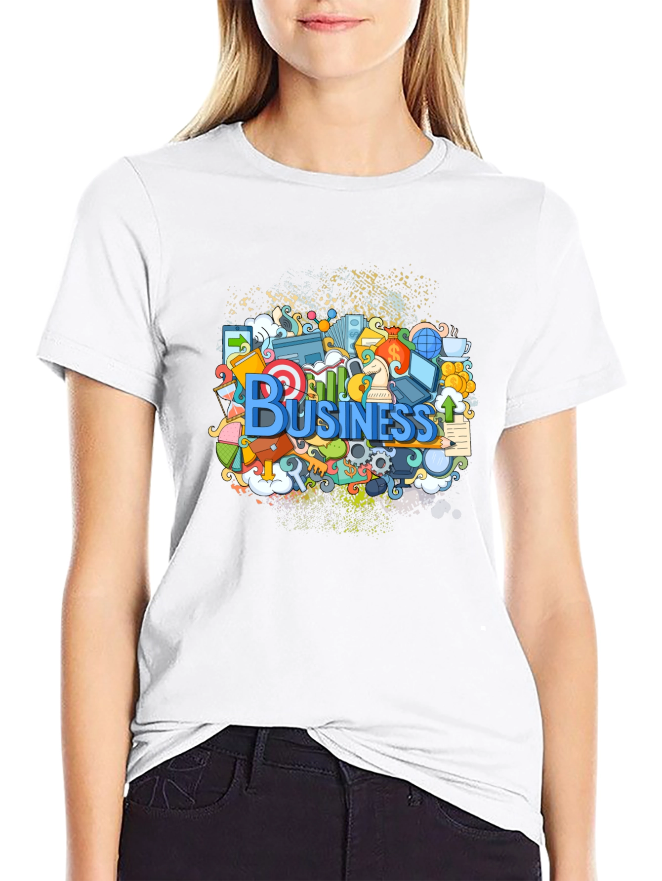 Business Doodle Graphic T-Shirt