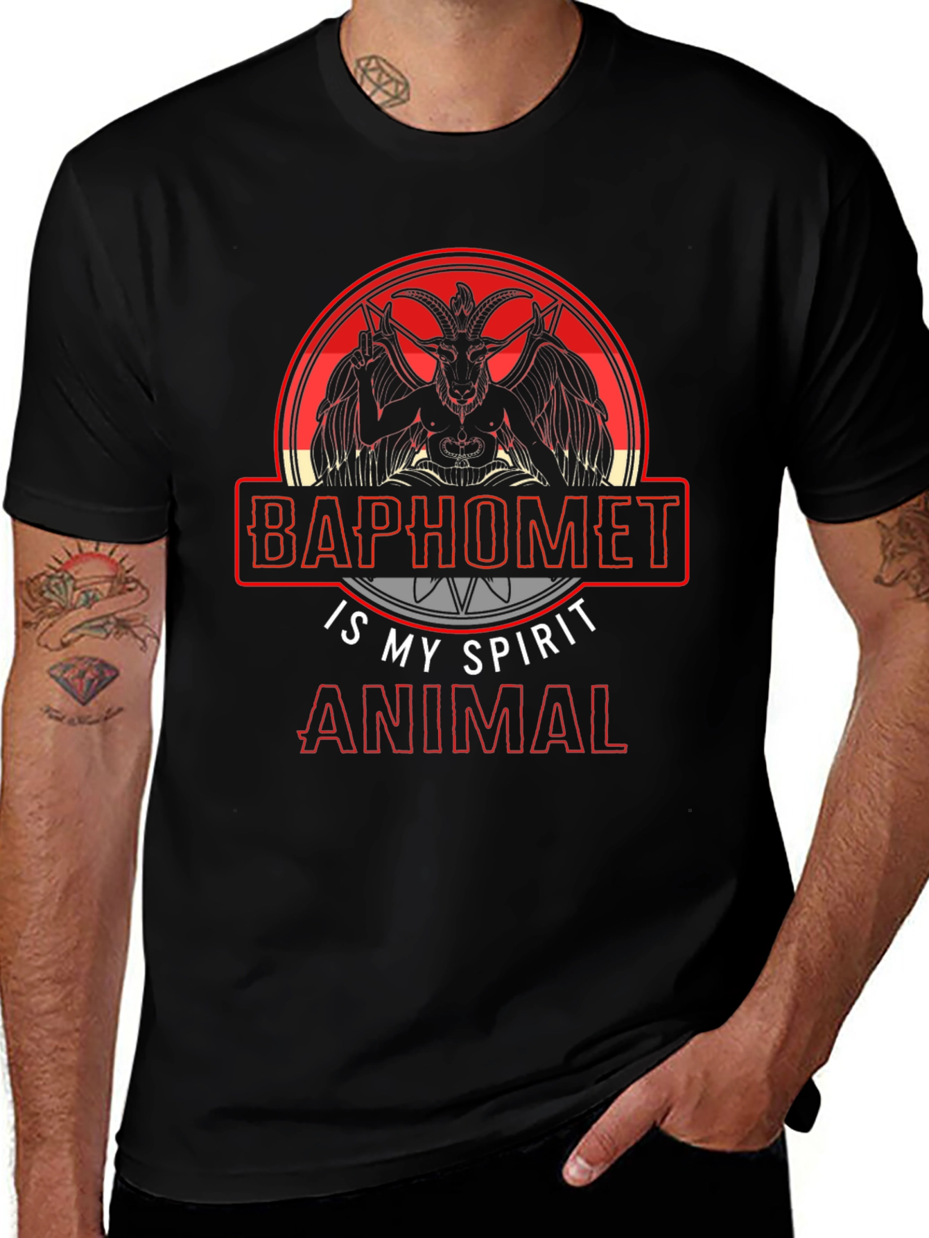 Baphomet Spirit Animal Graphic T-Shirt