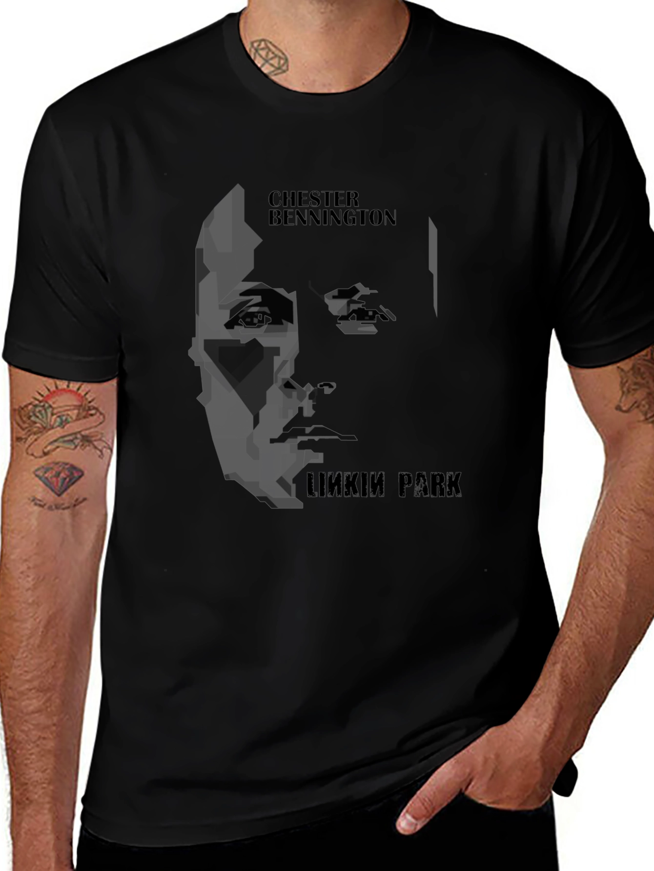 Chester Bennington Linkin Park Black Graphic T-Shirt