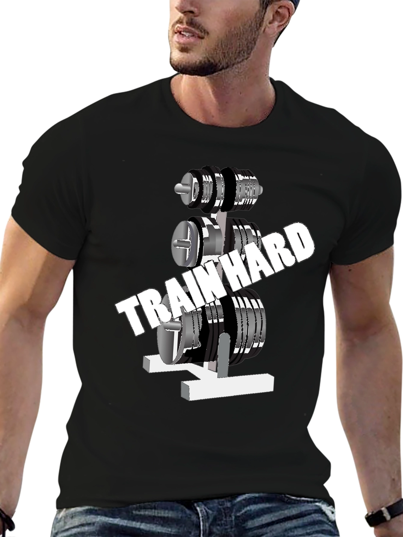 Train Hard Gym Black T-Shirt