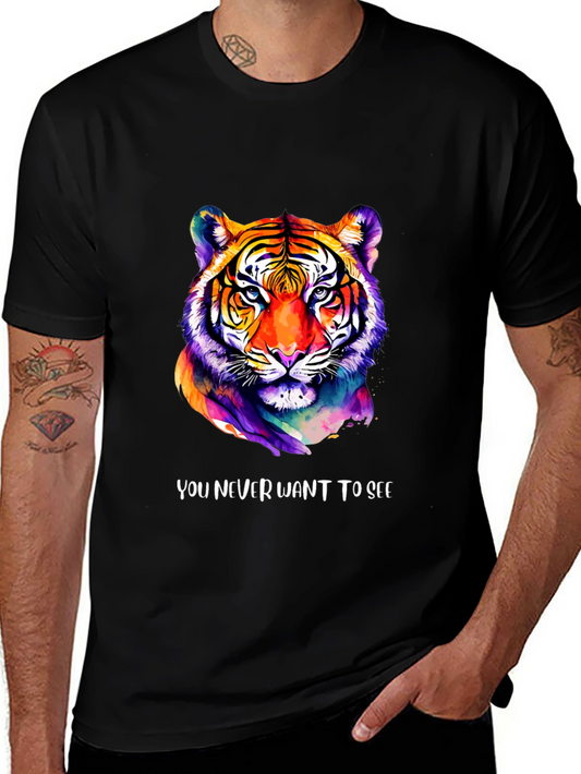 Colorful Tiger Graphic Tee - You NEVER Want to See