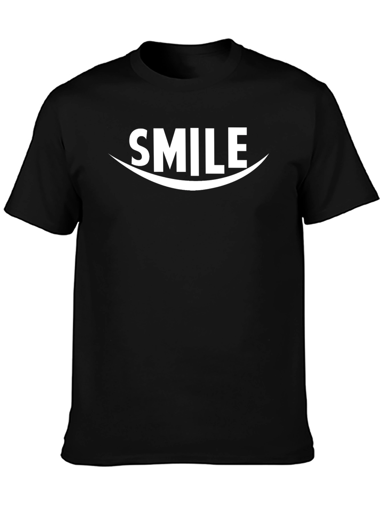 Smile Graphic Tee - Black Casual T-Shirt