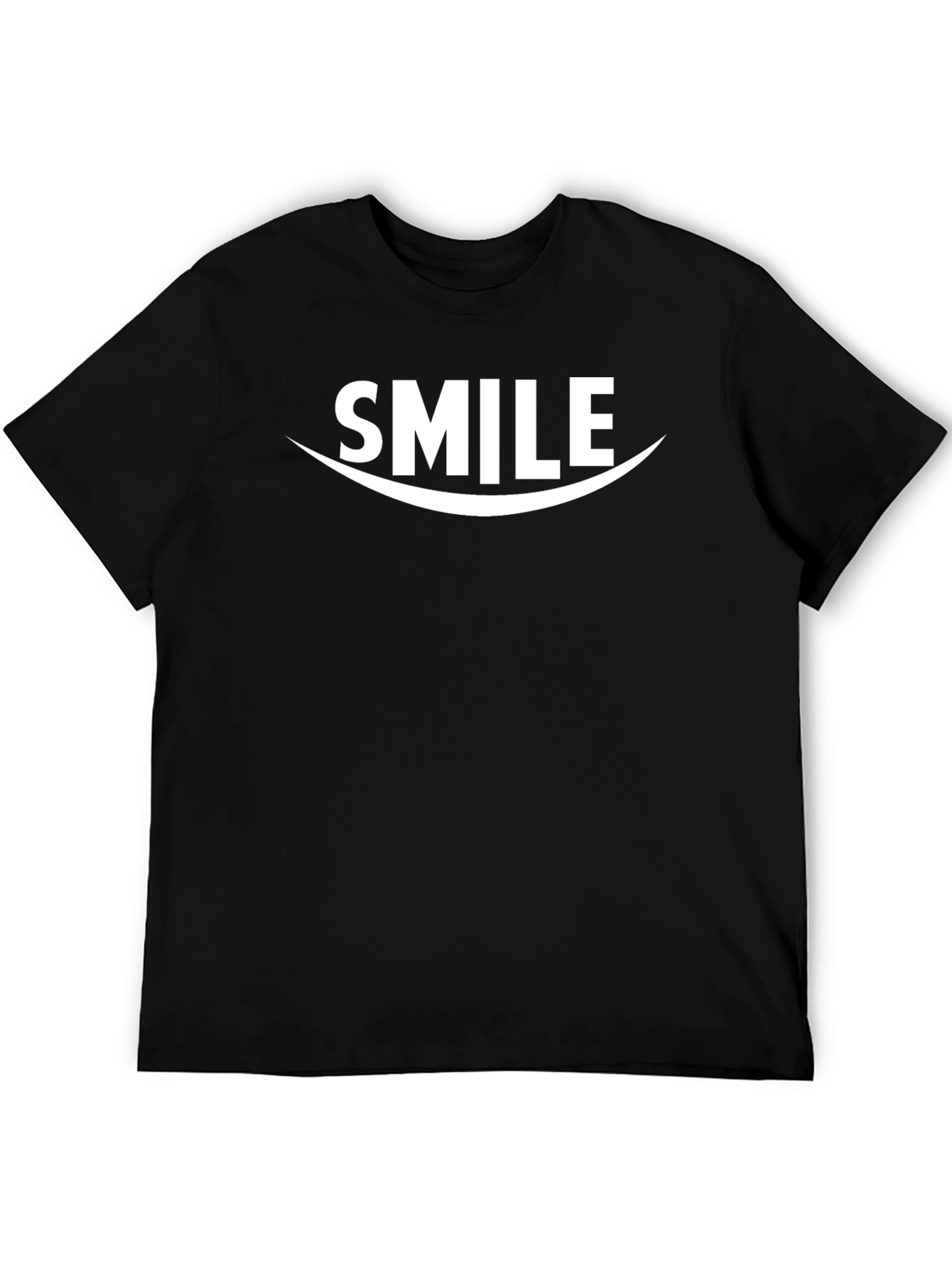 Smile Graphic Tee - Black Casual T-Shirt