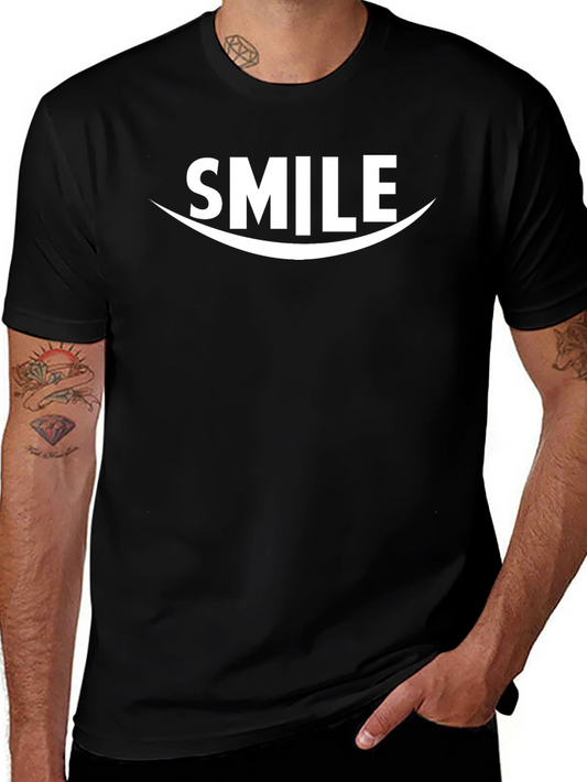 Smile Graphic Tee - Black Casual T-Shirt