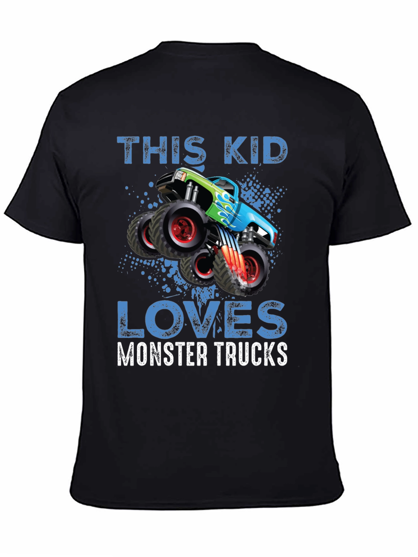 This Kid Loves Monster Trucks Black T-Shirt