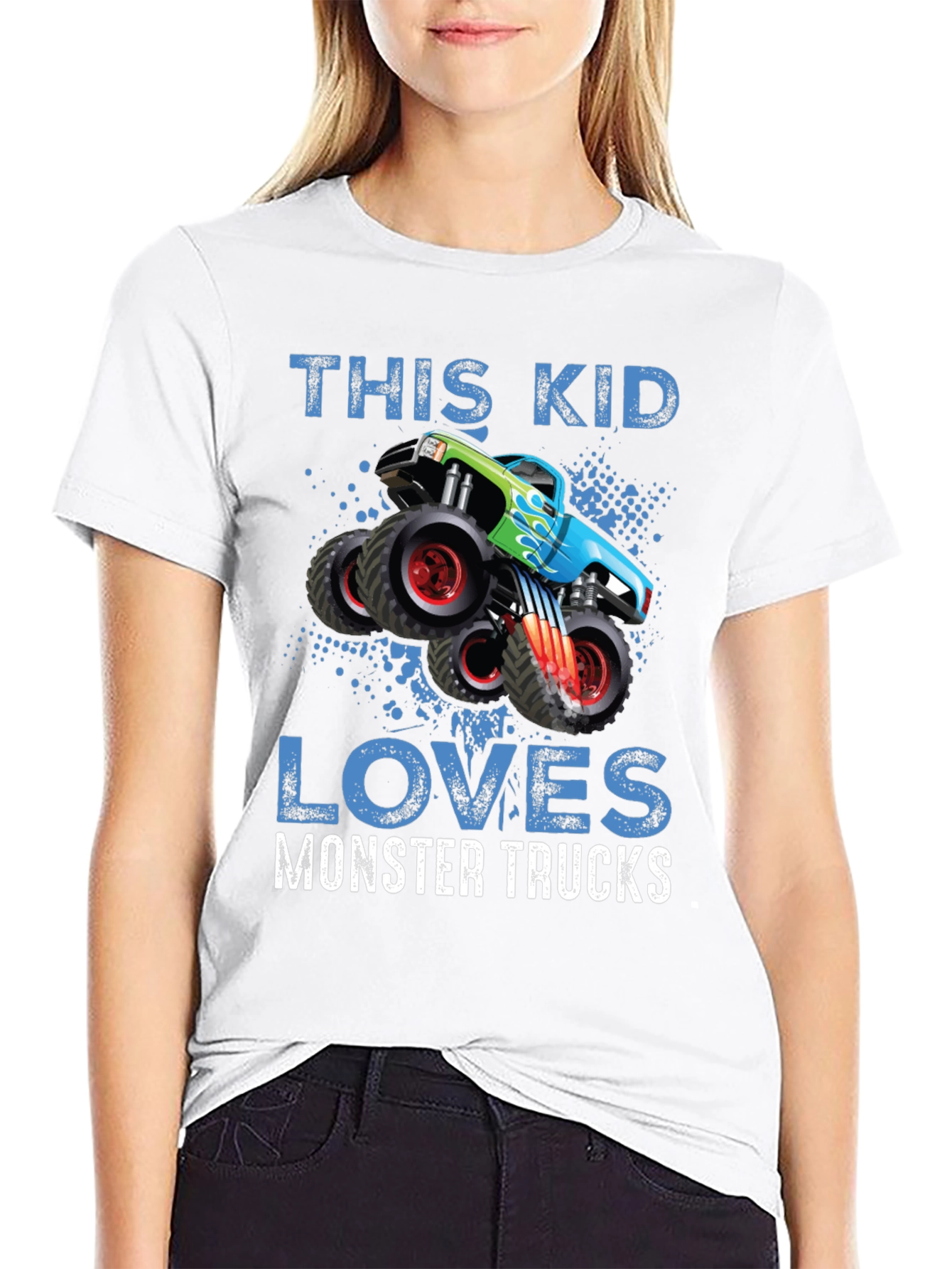 This Kid Loves Monster Trucks Black T-Shirt