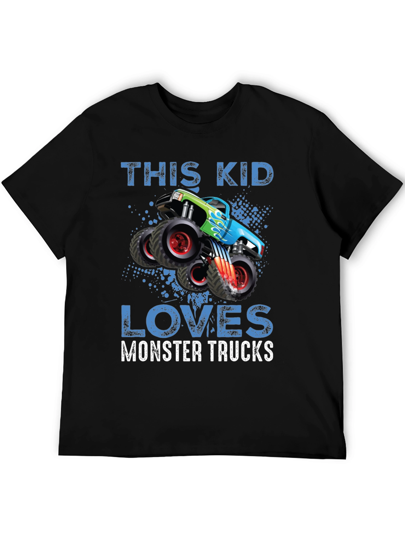 This Kid Loves Monster Trucks Black T-Shirt