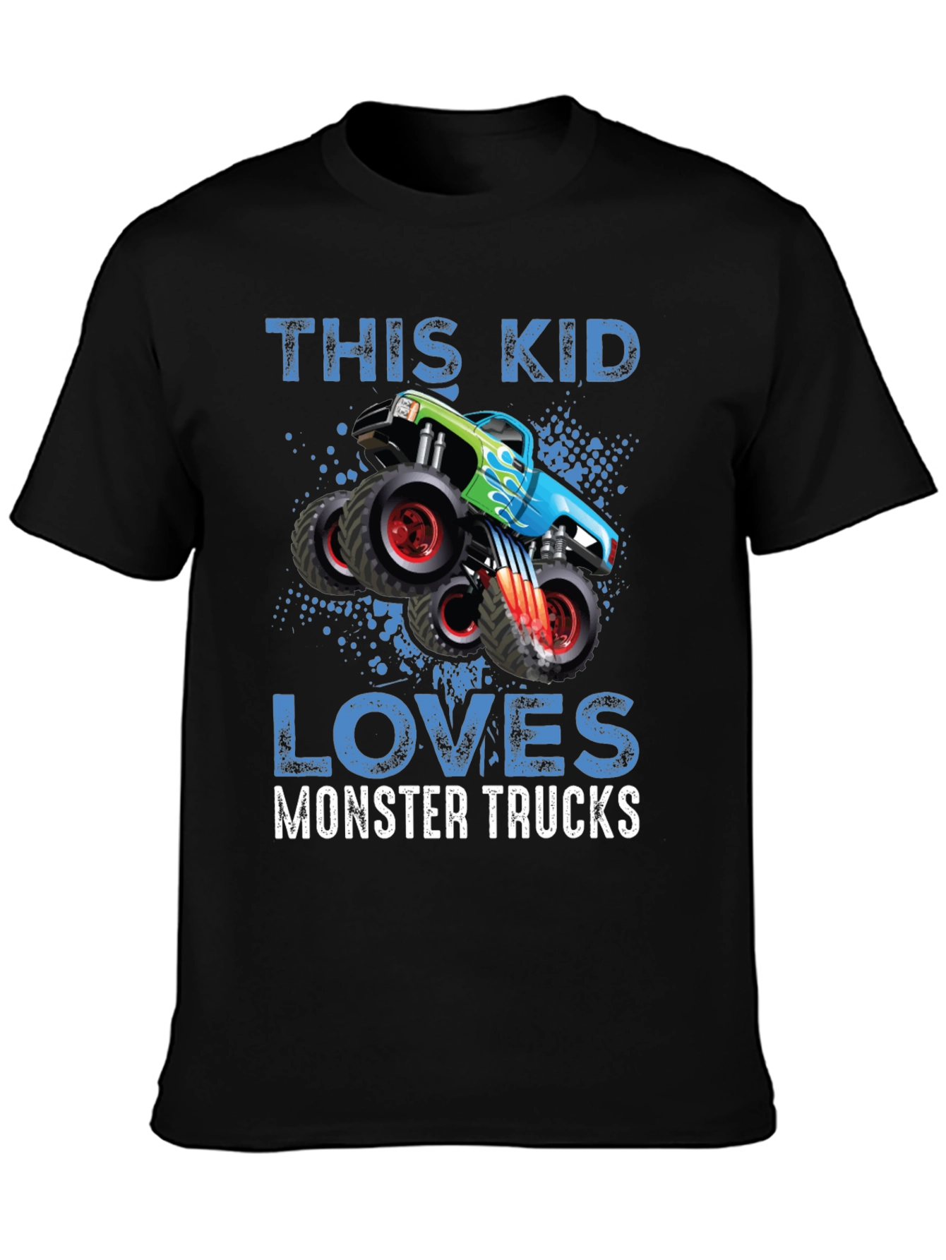 This Kid Loves Monster Trucks Black T-Shirt