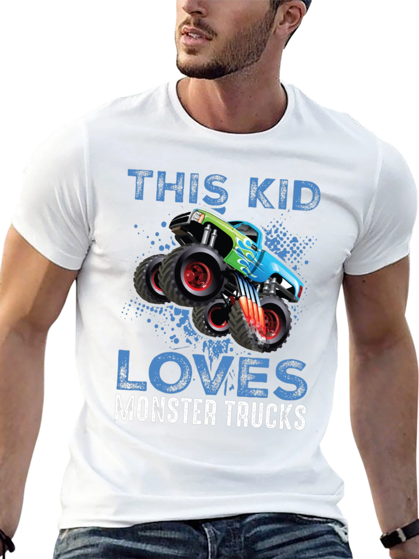 This Kid Loves Monster Trucks Black T-Shirt