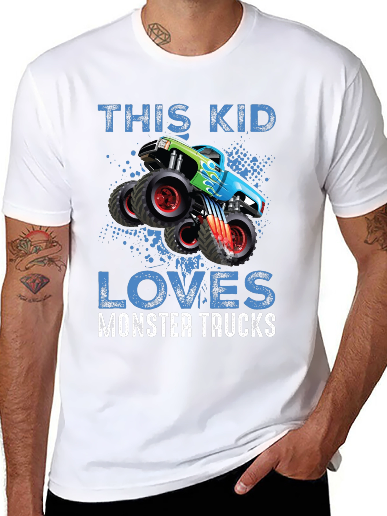 This Kid Loves Monster Trucks Black T-Shirt