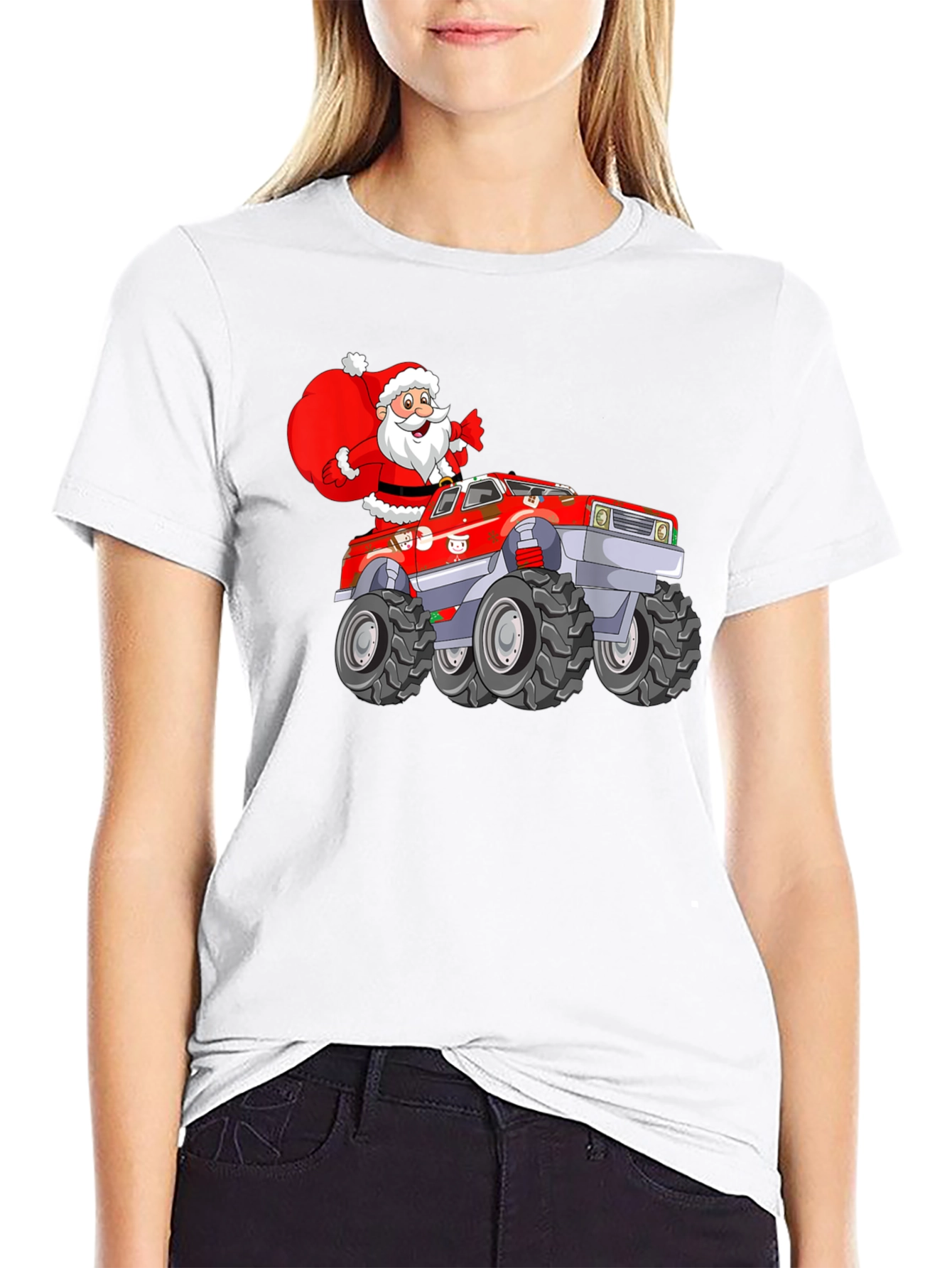Santa Monster Truck Tee