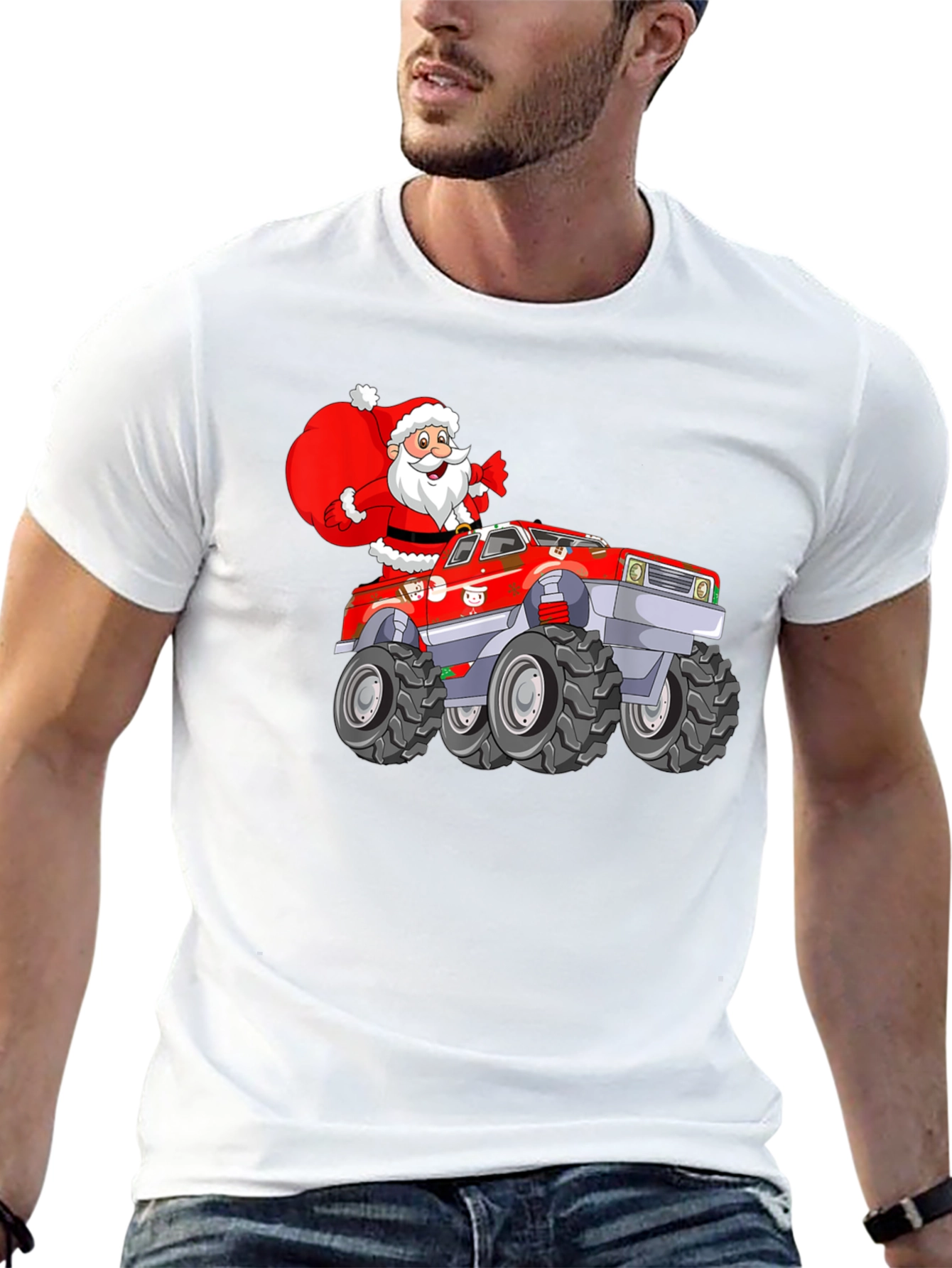 Santa Monster Truck Tee