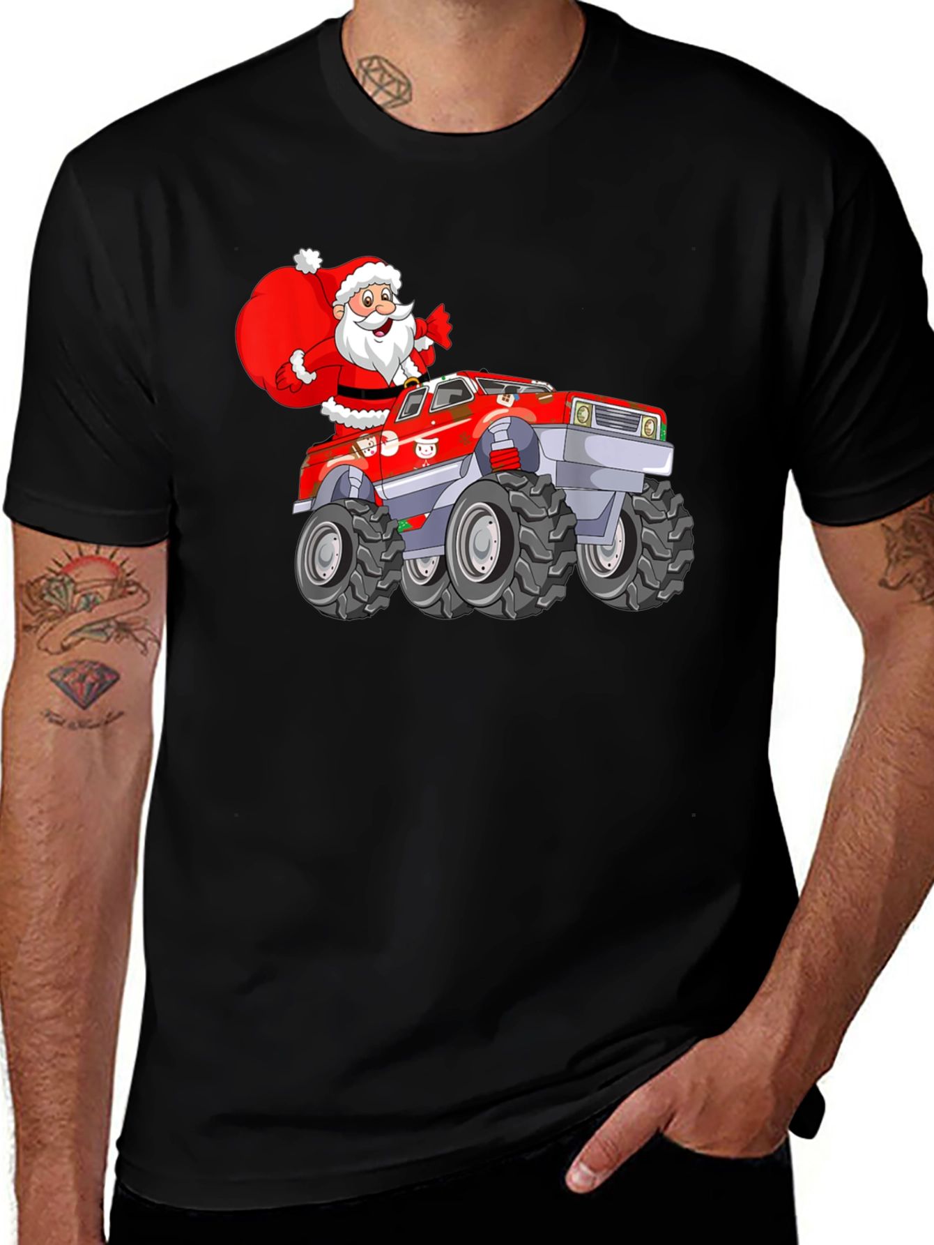 Santa Monster Truck Tee