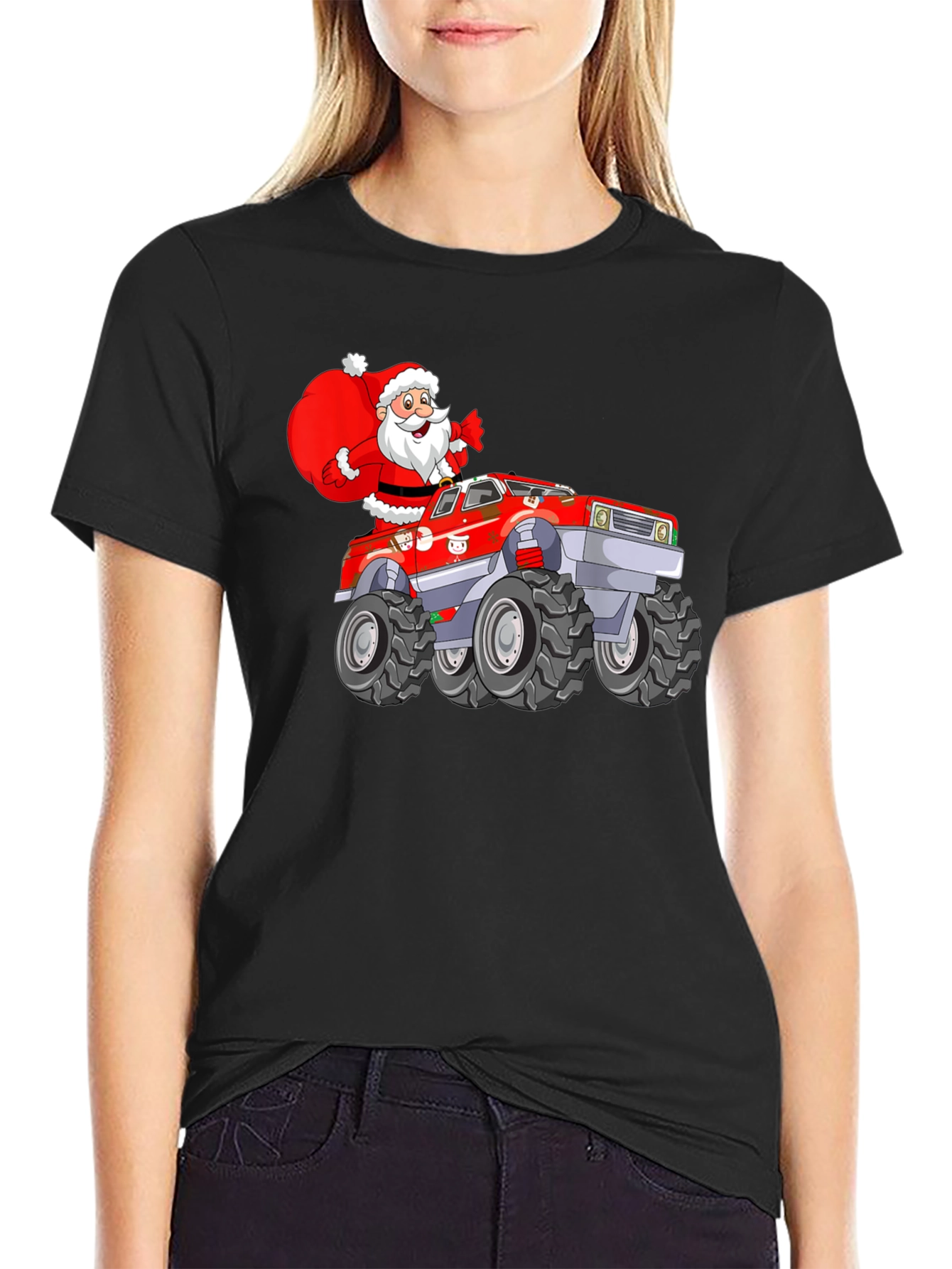 Santa Monster Truck Tee