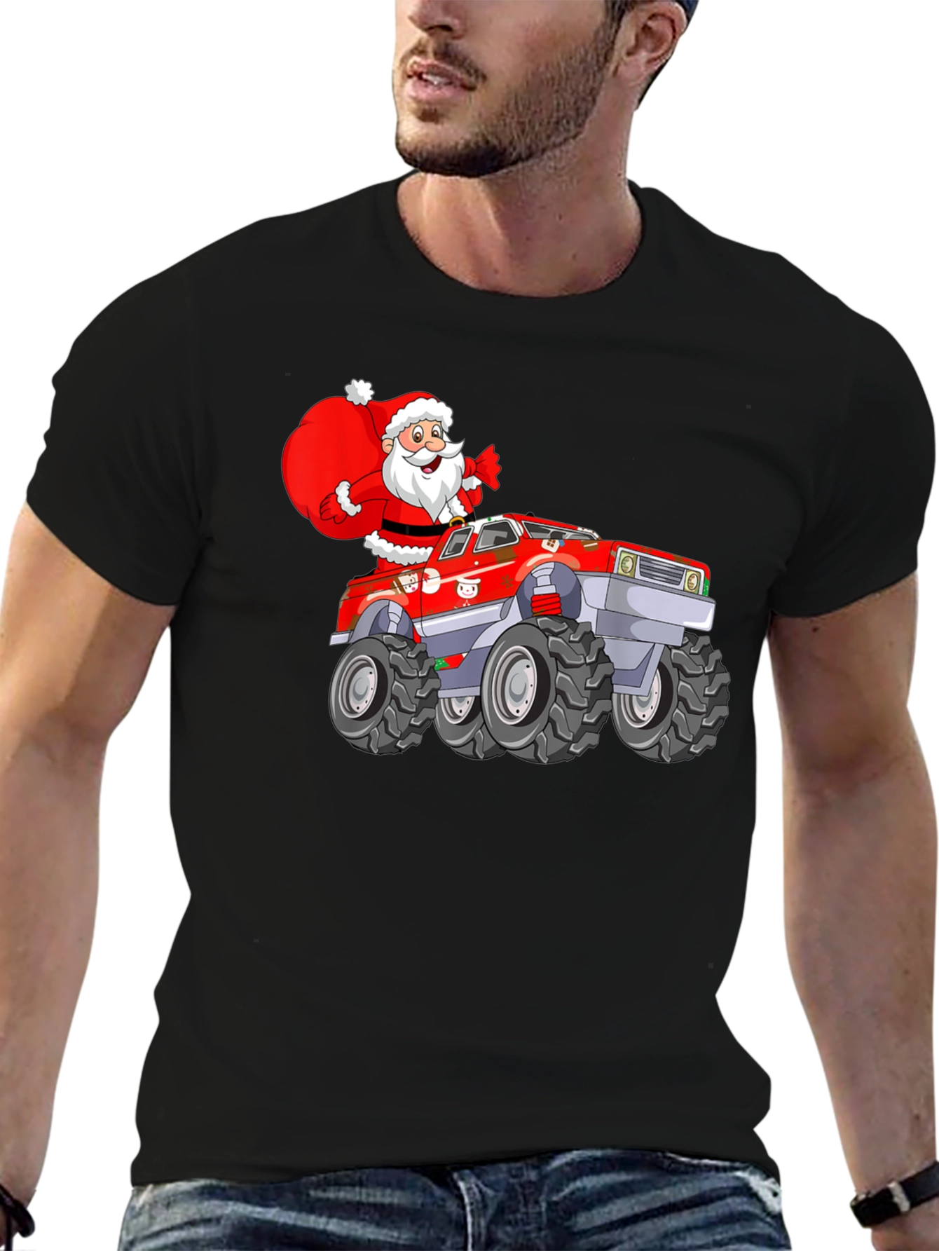 Santa Monster Truck Tee
