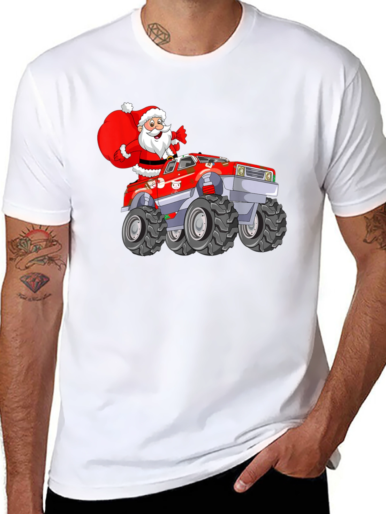 Santa Monster Truck Tee