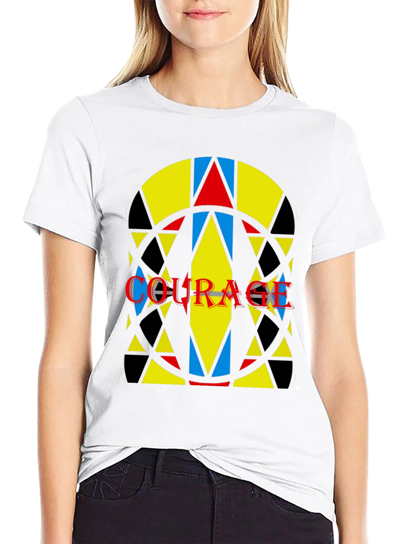 Courage Graphic Tee - Abstract Geometric Design