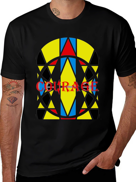 Courage Graphic Tee - Abstract Geometric Design