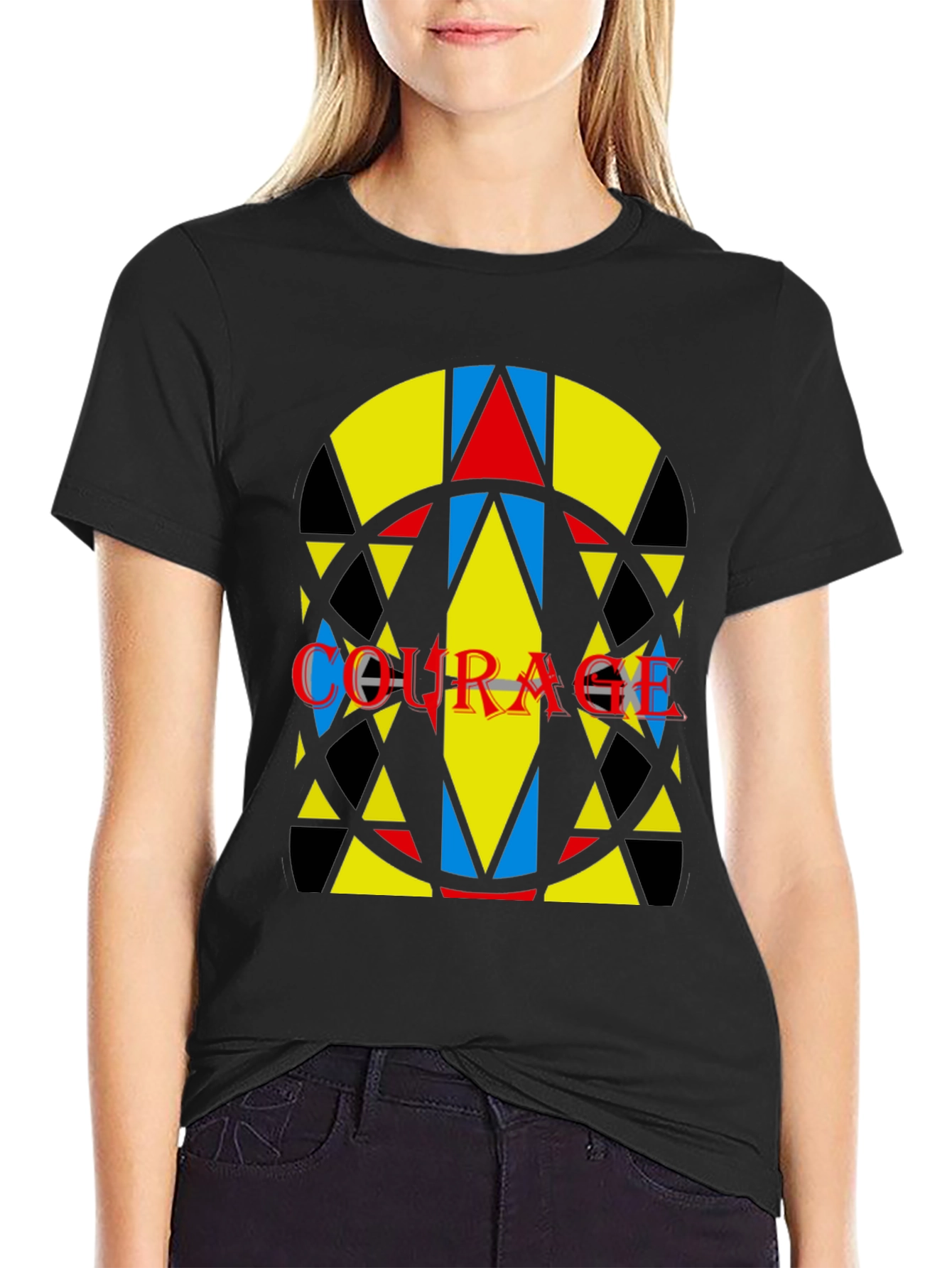 Courage Graphic Tee - Abstract Geometric Design