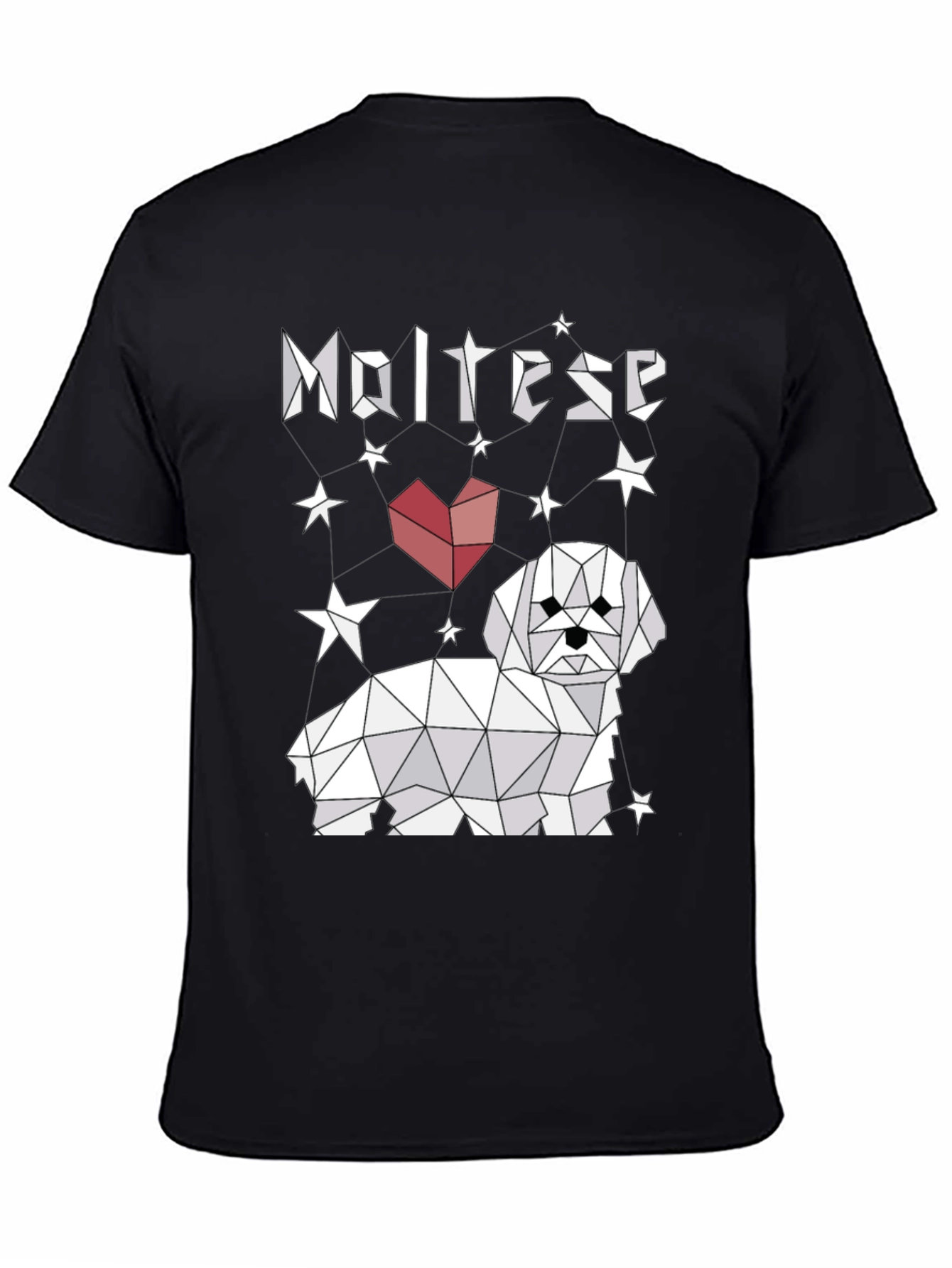 Geometric Maltese Heart T-Shirt – Cute Dog Lover Graphic Tee