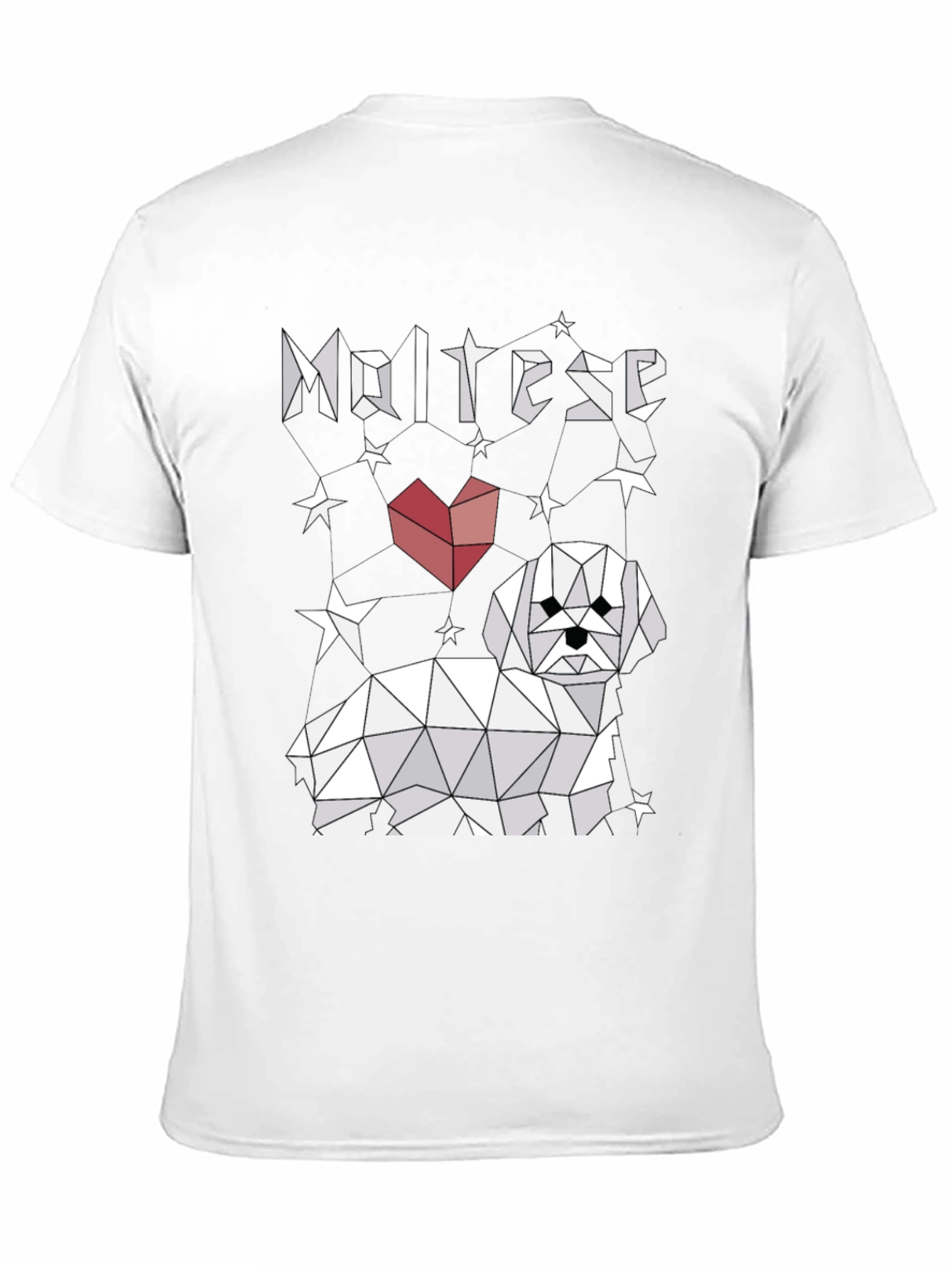 Geometric Maltese Heart T-Shirt – Cute Dog Lover Graphic Tee