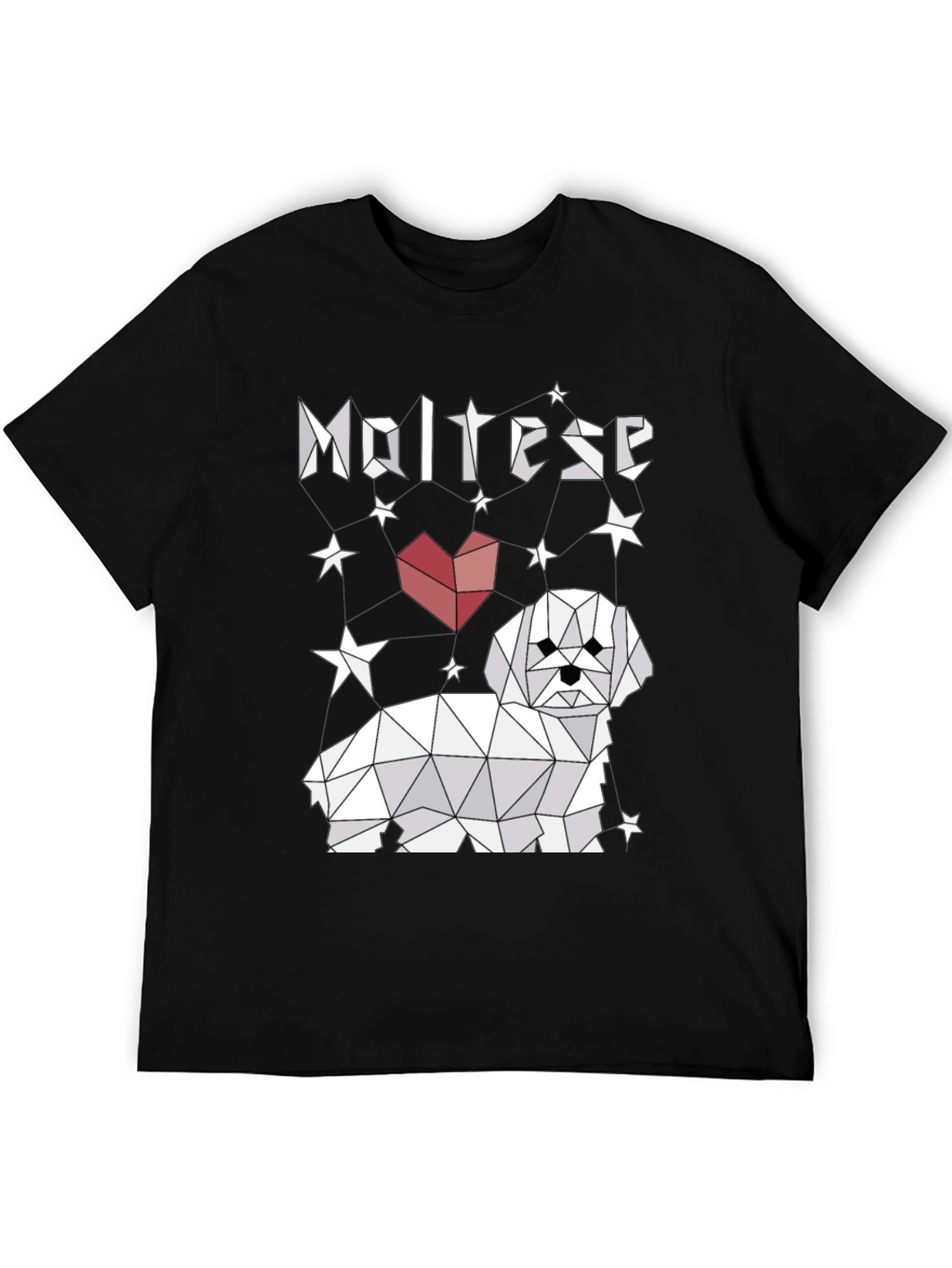 Geometric Maltese Heart T-Shirt – Cute Dog Lover Graphic Tee