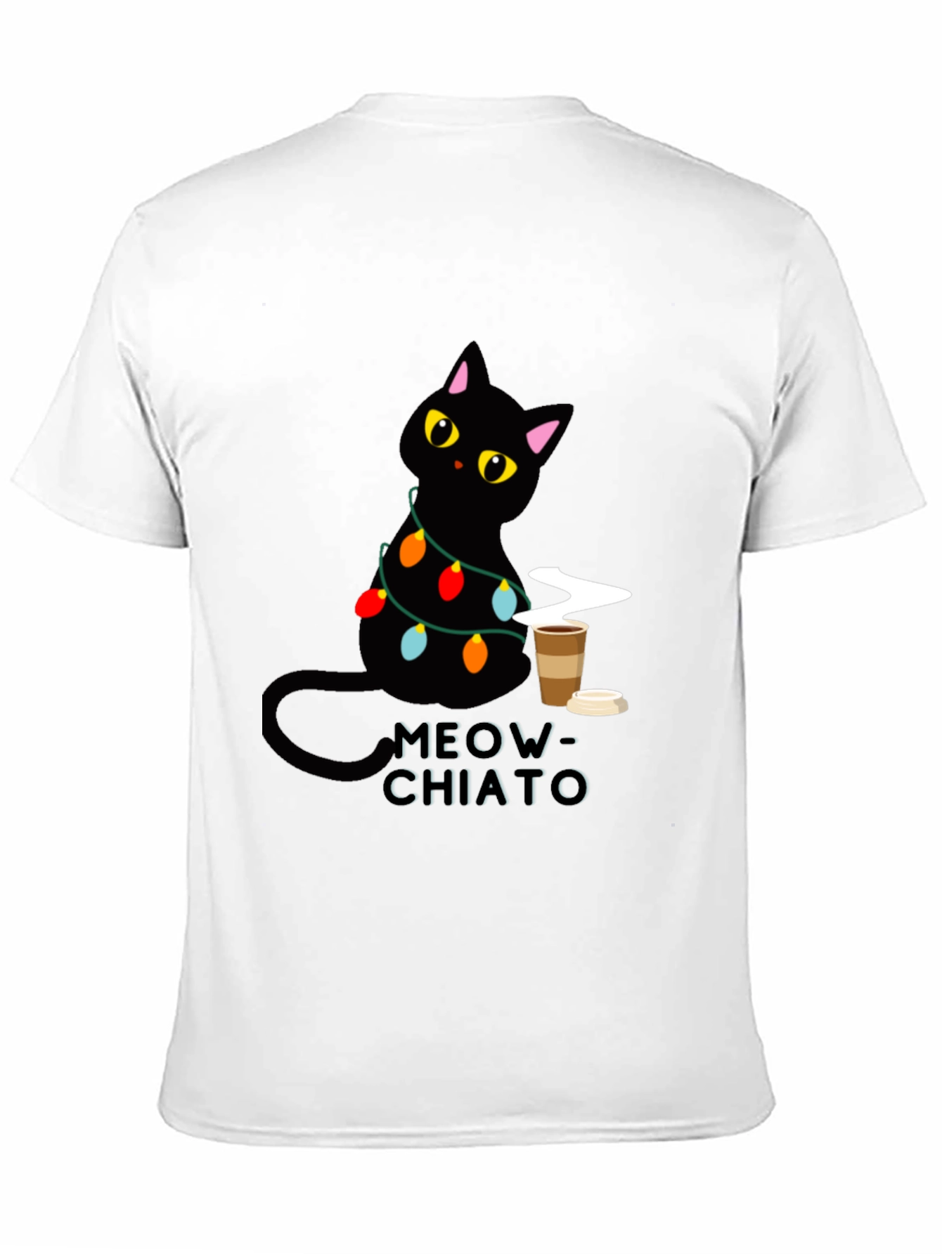 Meow-Chiato Black Cat Coffee T-Shirt