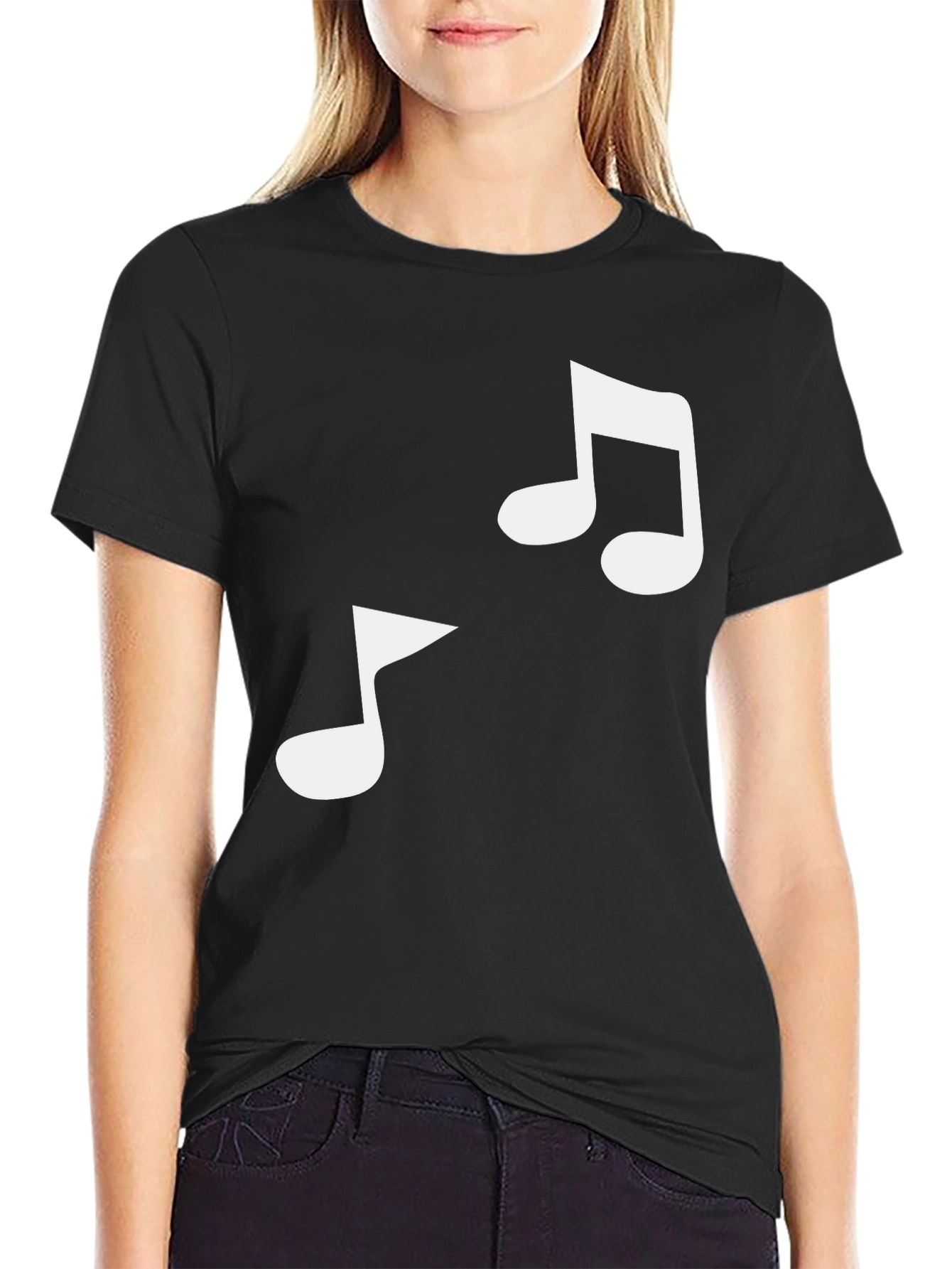 Music Note Graphic Black T-Shirt