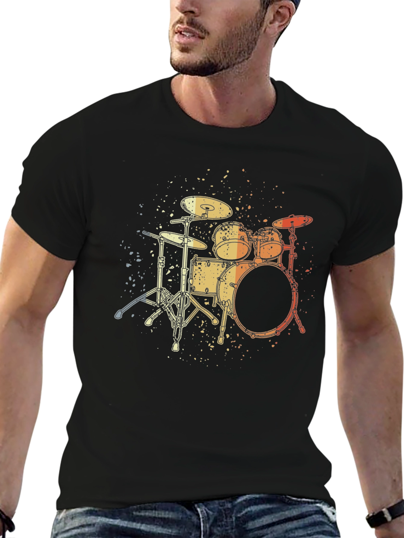 Drum Set Graphic Tee - Musician Style