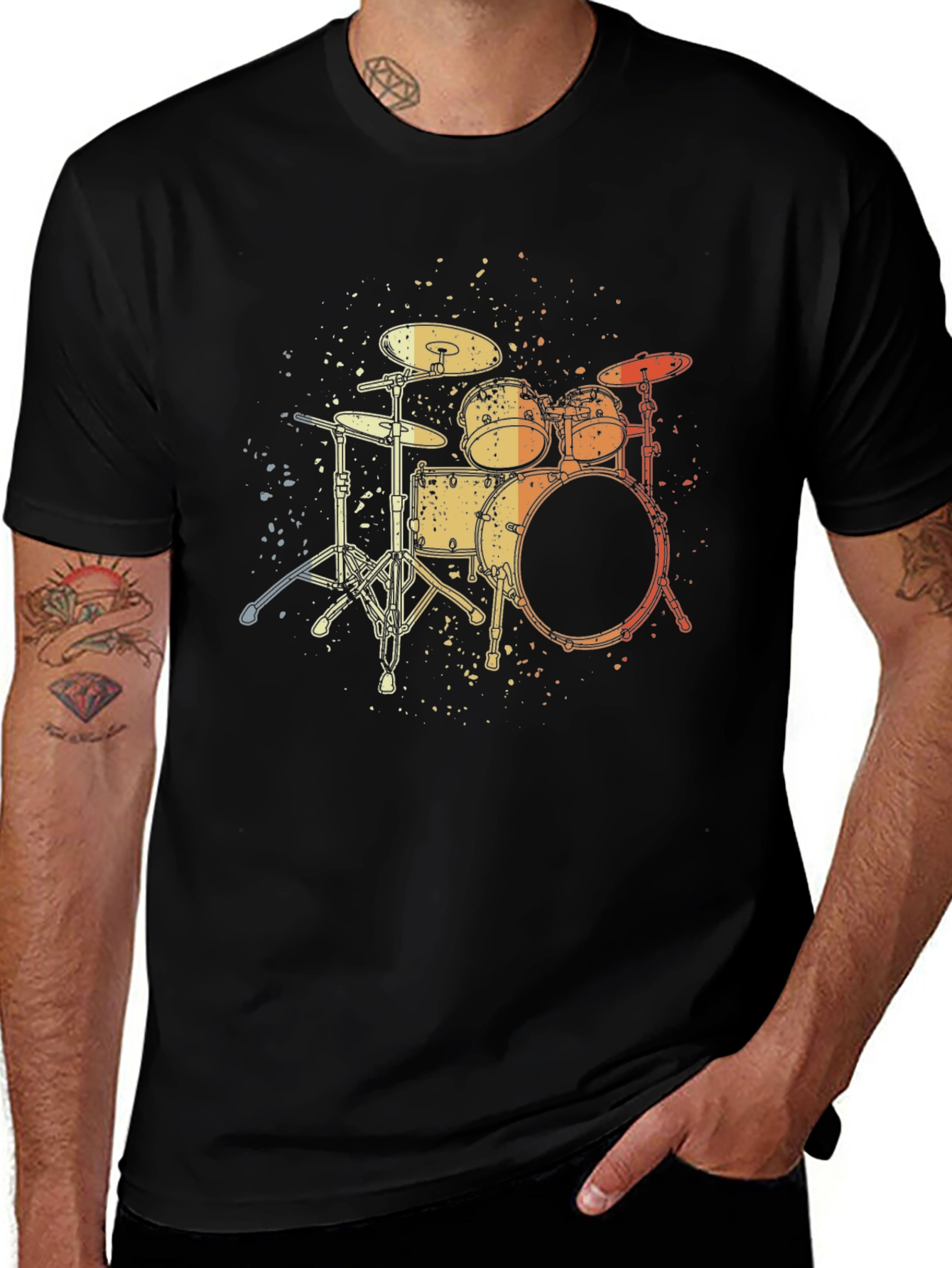 Drum Set Graphic Tee - Musician Style