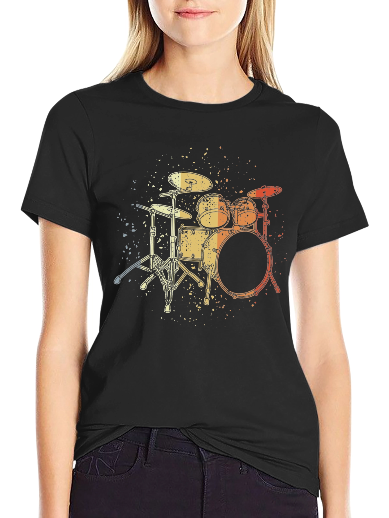 Drum Set Graphic Tee - Musician Style
