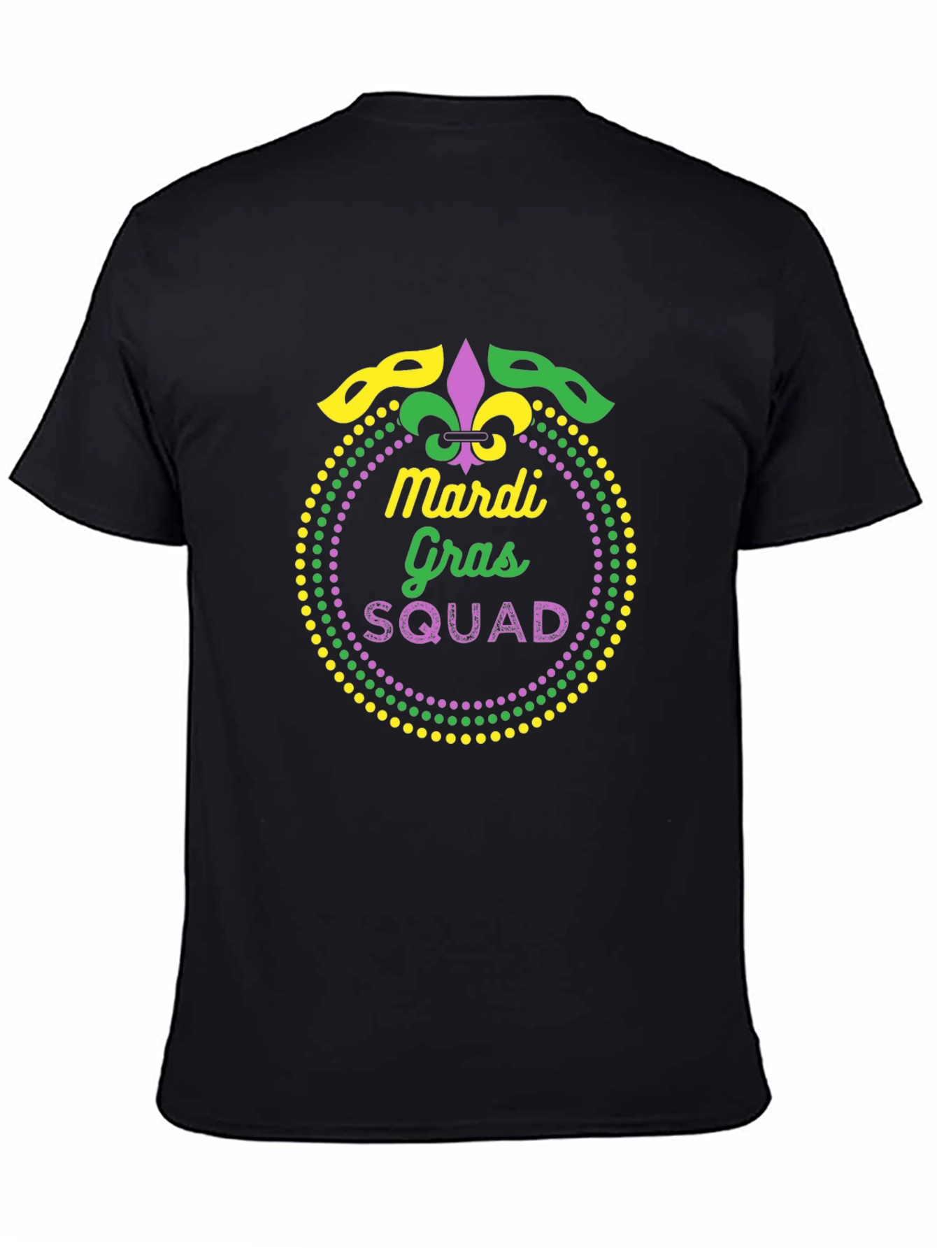 Mardi Gras Squad Graphic Tee - Black