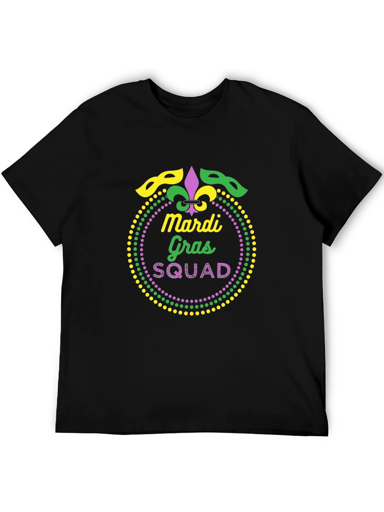 Mardi Gras Squad Graphic Tee - Black