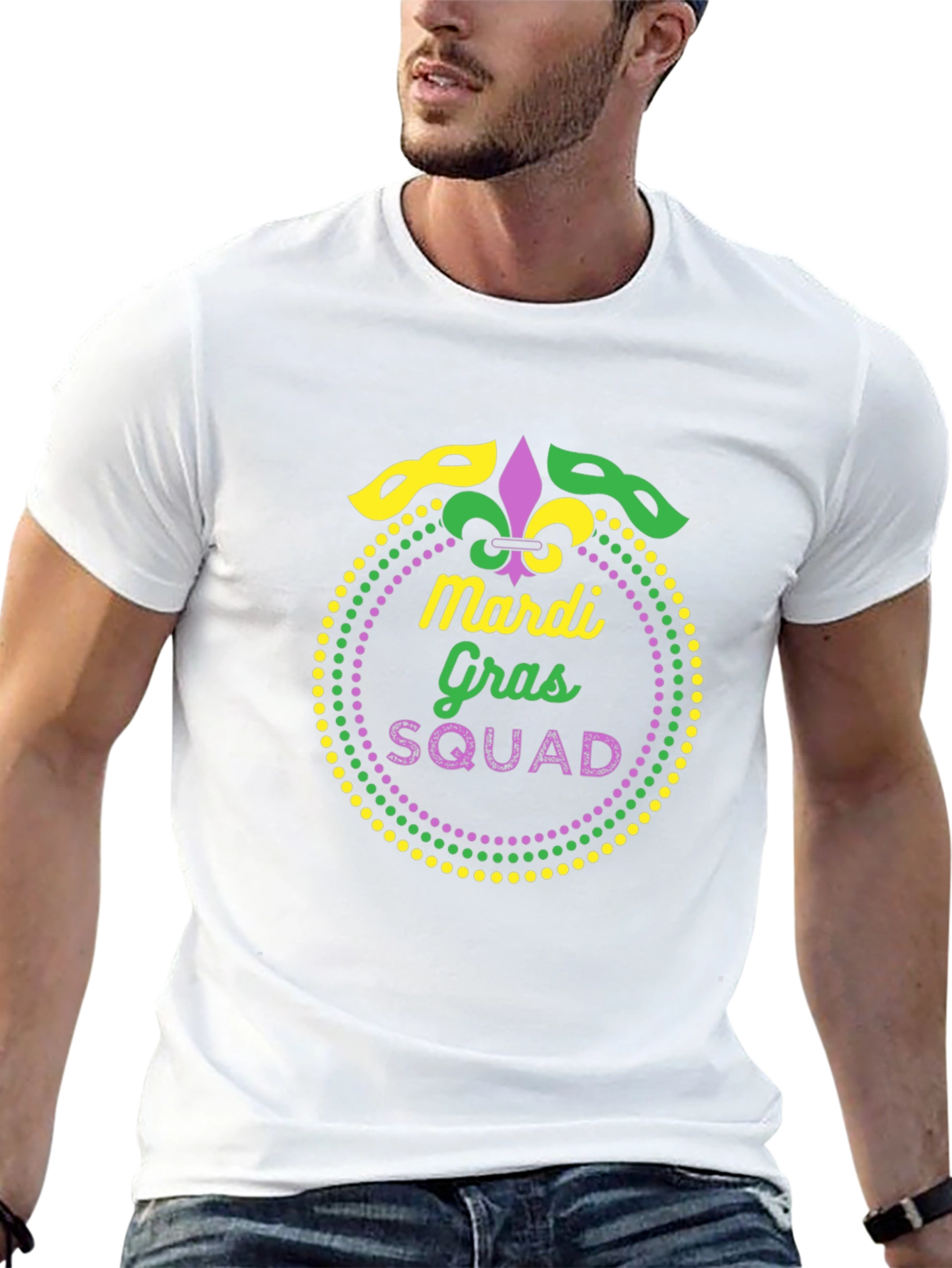 Mardi Gras Squad Graphic Tee - Black