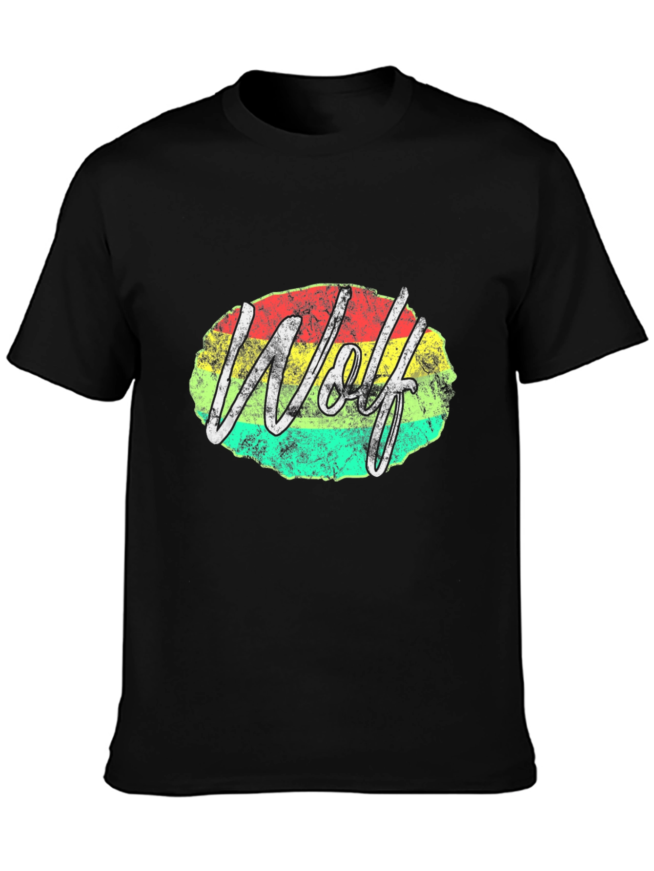 Wolf Rasta Graphic Tee - Mens Black T-Shirt