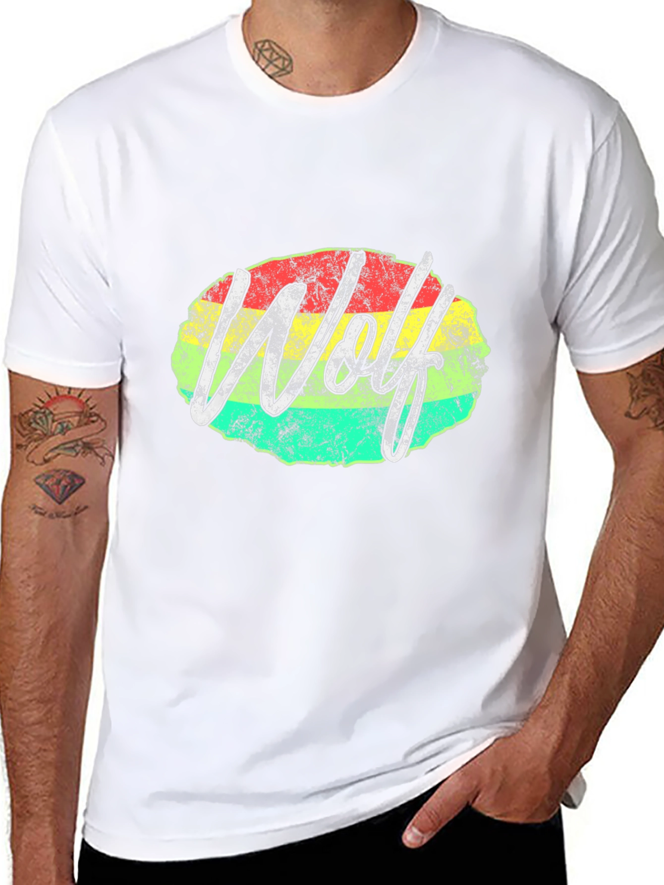 Wolf Rasta Graphic Tee - Mens Black T-Shirt