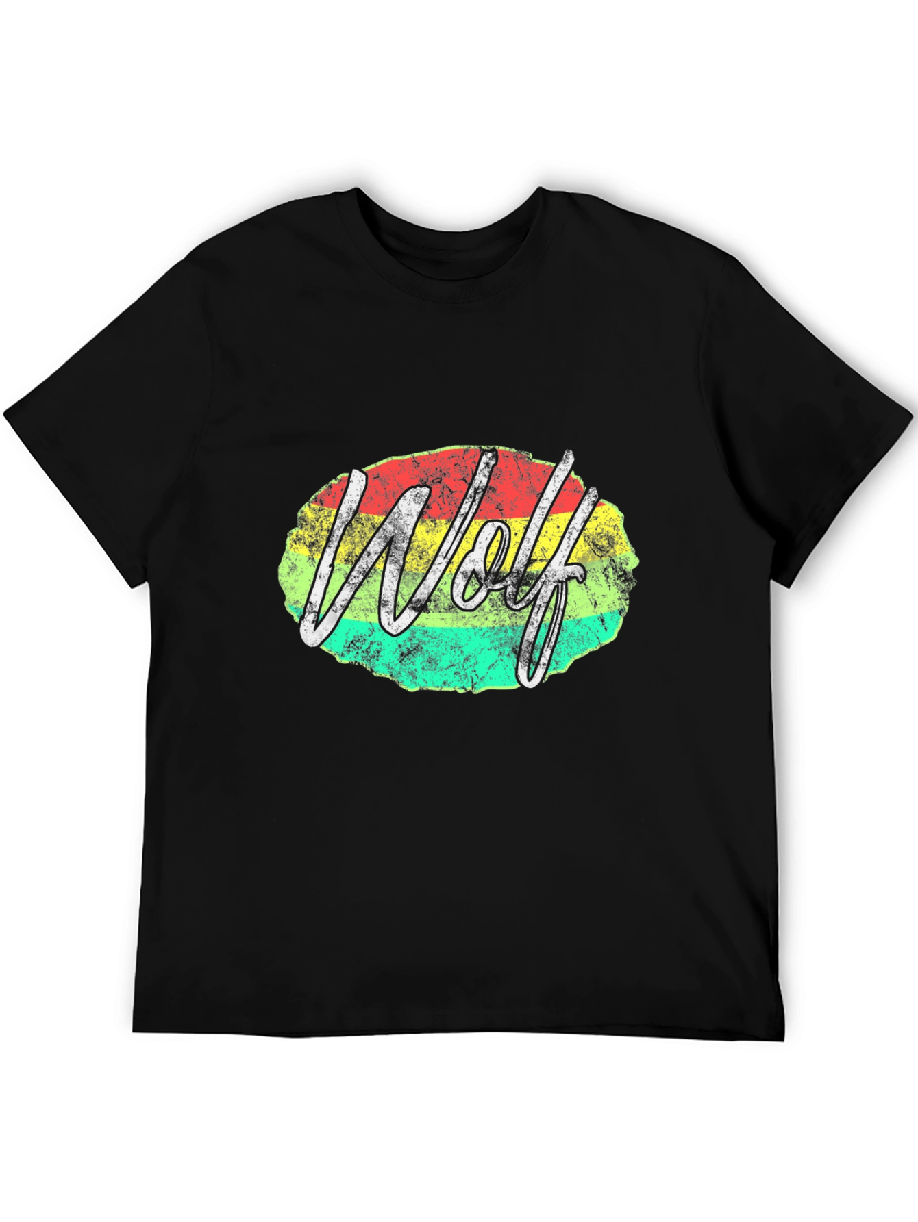 Wolf Rasta Graphic Tee - Mens Black T-Shirt