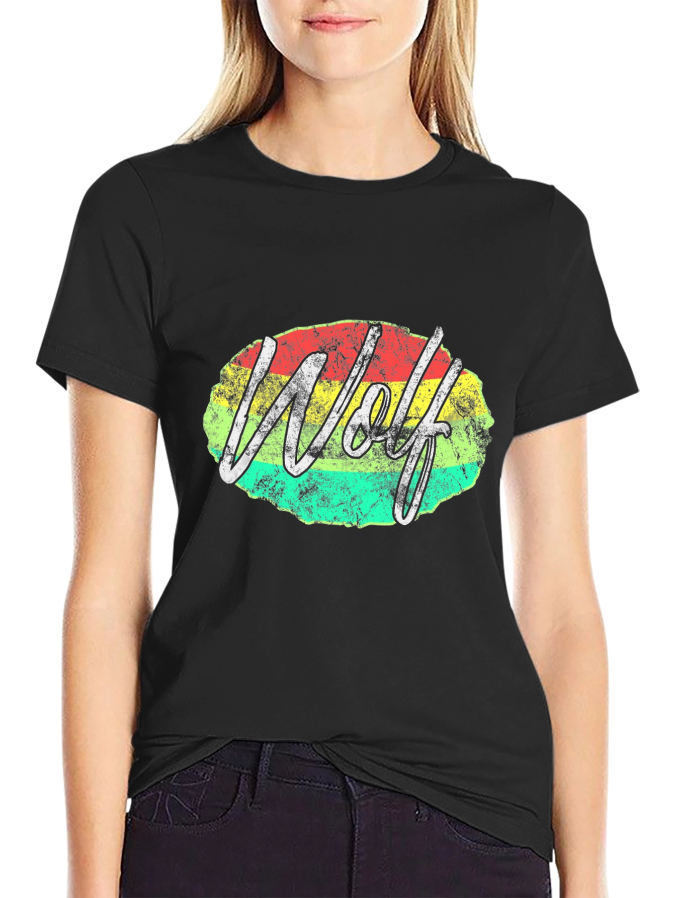 Wolf Rasta Graphic Tee - Mens Black T-Shirt