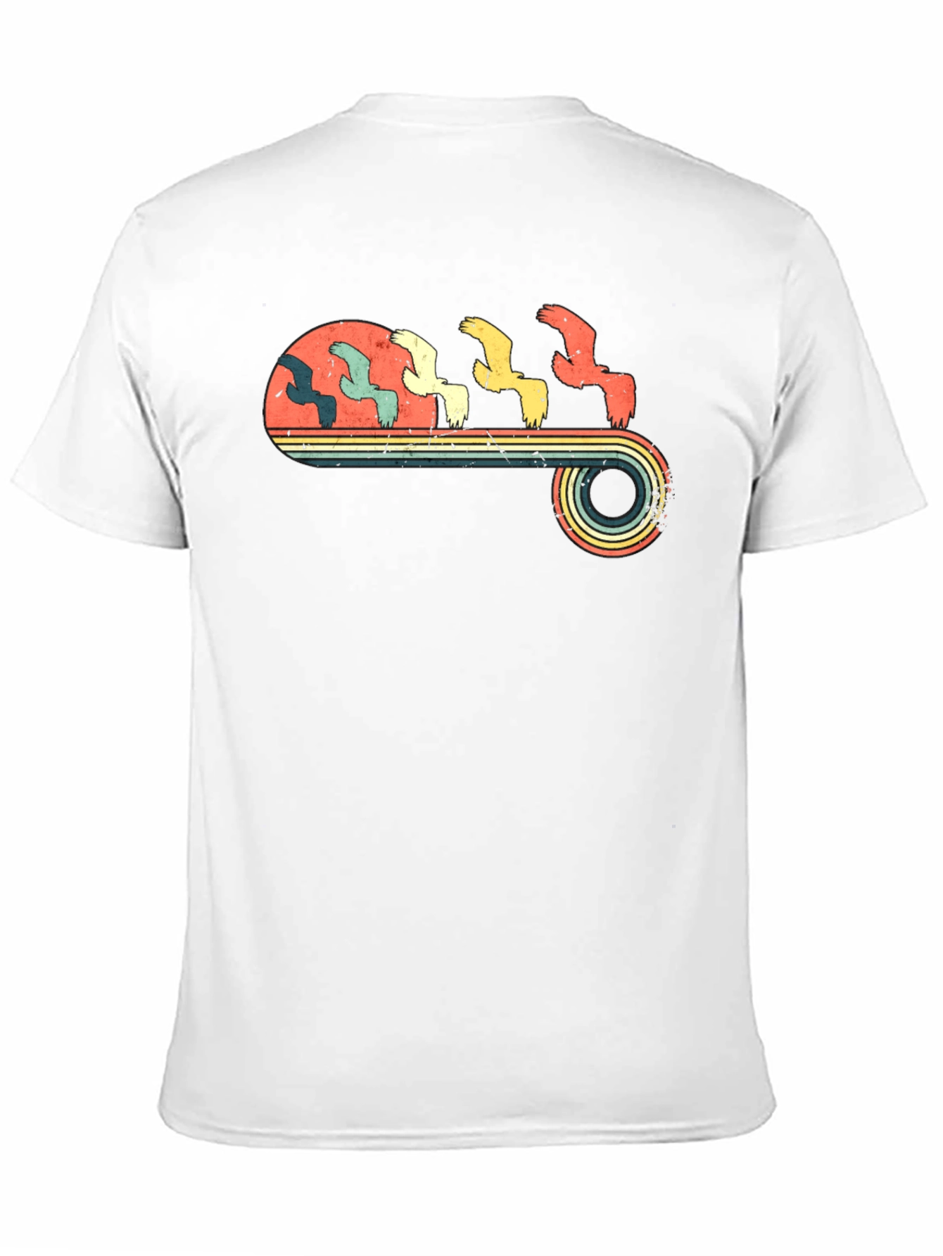 Retro Birds Graphic Tee - Black T-Shirt