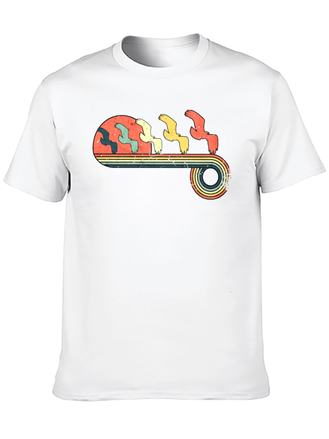 Retro Birds Graphic Tee - Black T-Shirt