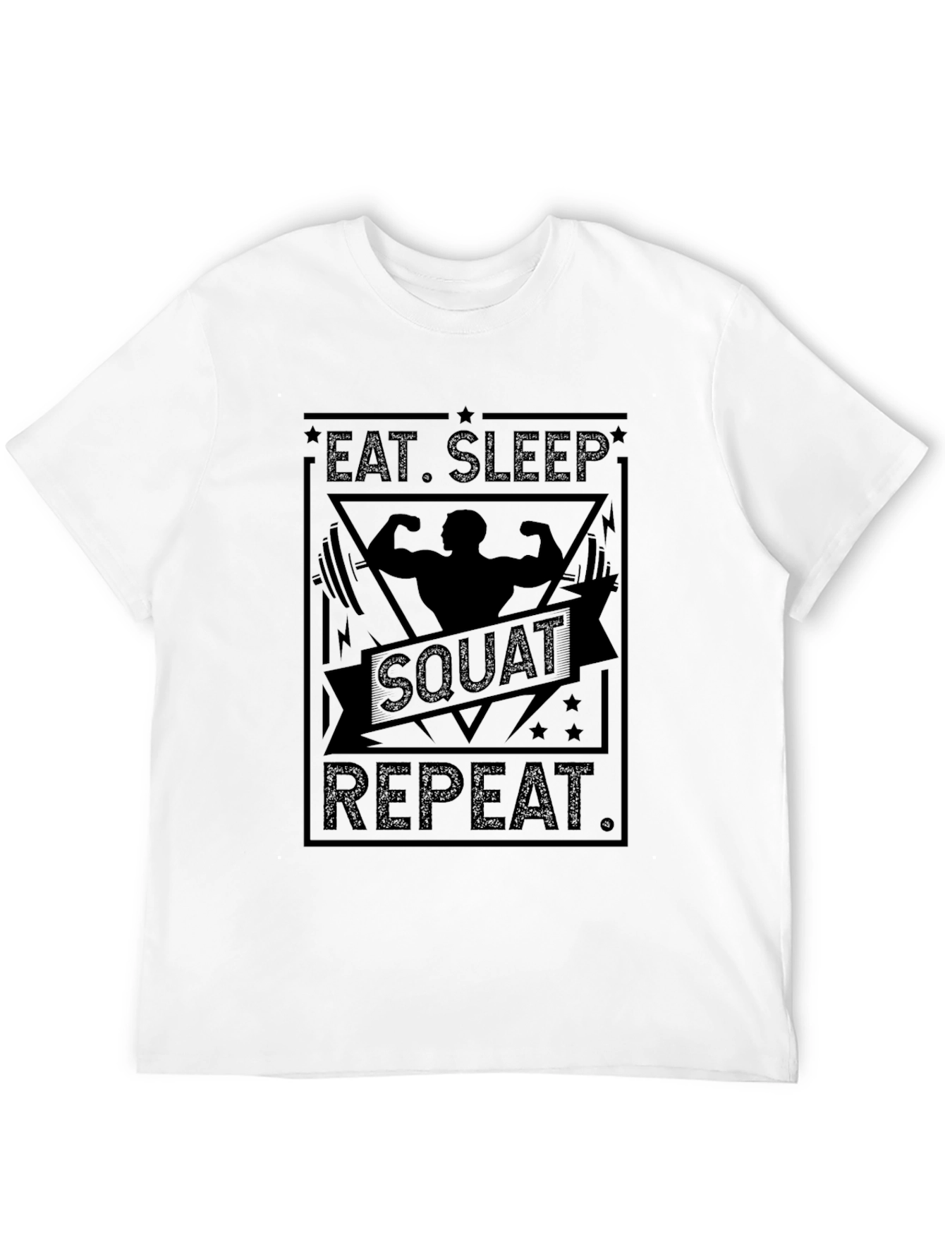 Eat Sleep Squat Repeat Black T-Shirt