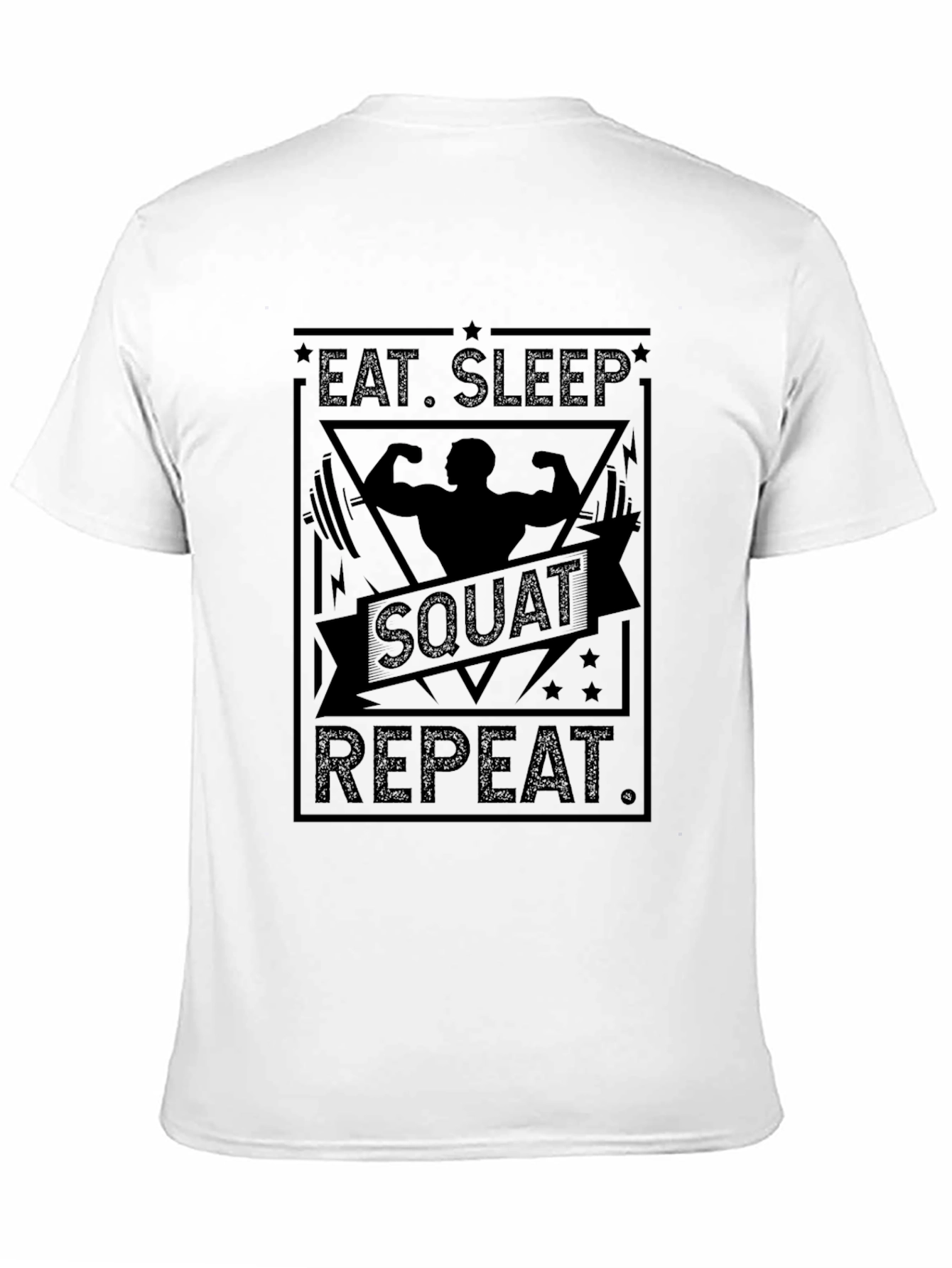 Eat Sleep Squat Repeat Black T-Shirt