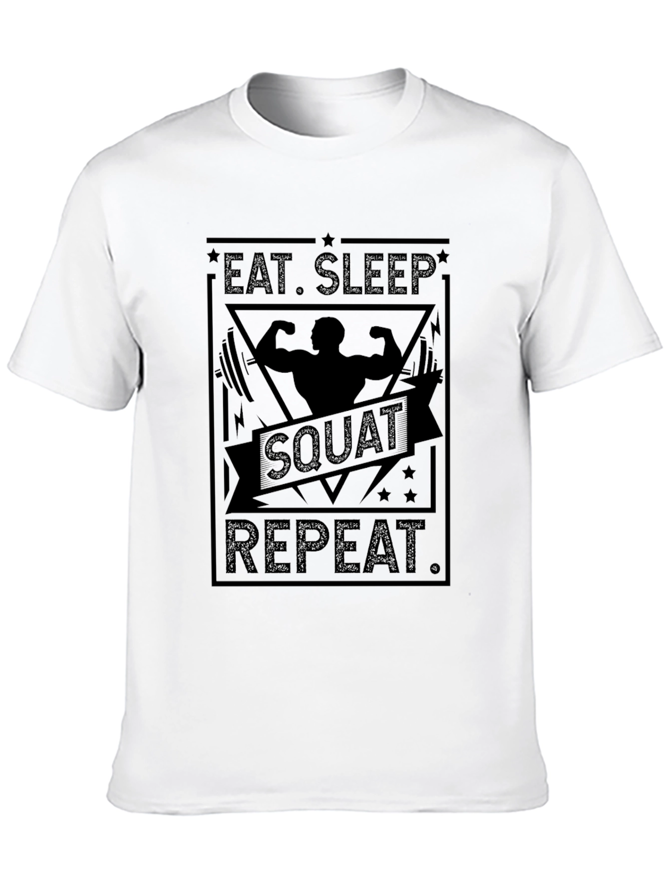 Eat Sleep Squat Repeat Black T-Shirt
