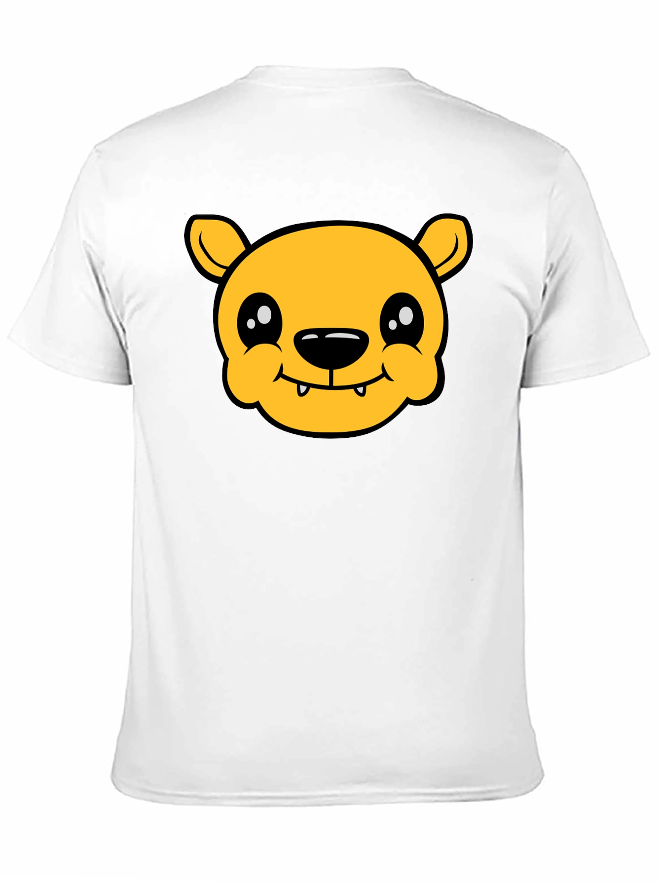 Cute Cartoon Bear Graphic T-Shirt - Black Cotton Tee