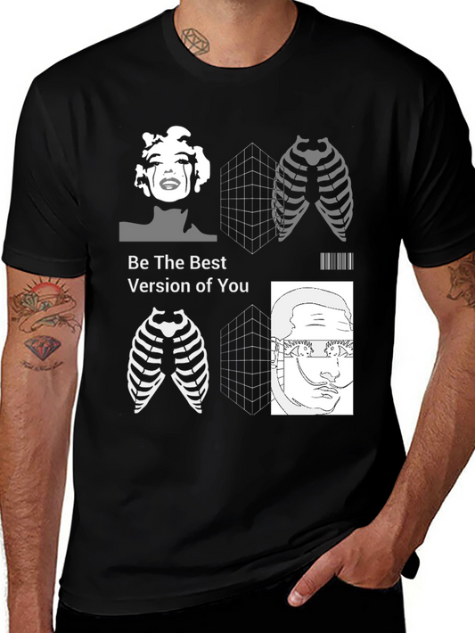 Unique Graphic Print Tee - Be The Best Version of You